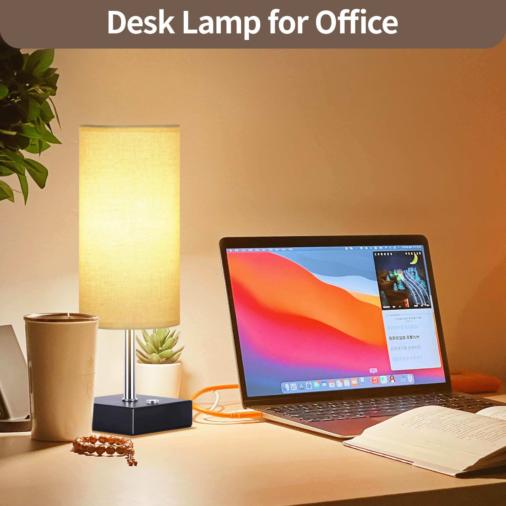 Rechargeable Cordless Table Lamp - Touch Dimmable Battery Operated Nightstand Lamp, Wireless LED Desk Light for Bedroom, Living Room, Dorm Decor - Perfect for Reading, Relaxation & Nighttime Use (2-Pack)