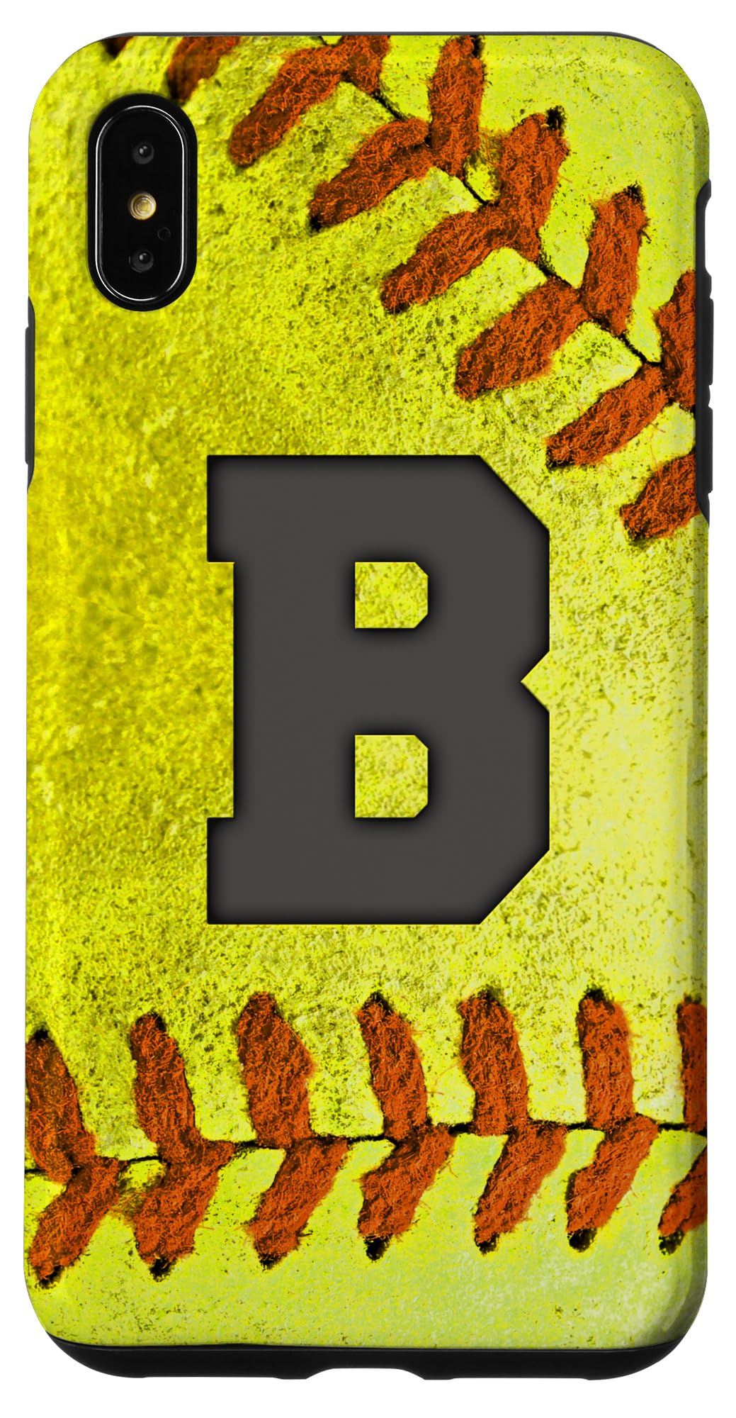 **iPhone XS Max Softball Phone Case - Personalized Letter B Design for Softball Players - Perfect Gift for Athletes & Fans - Great for Games, Practice & Daily Use**