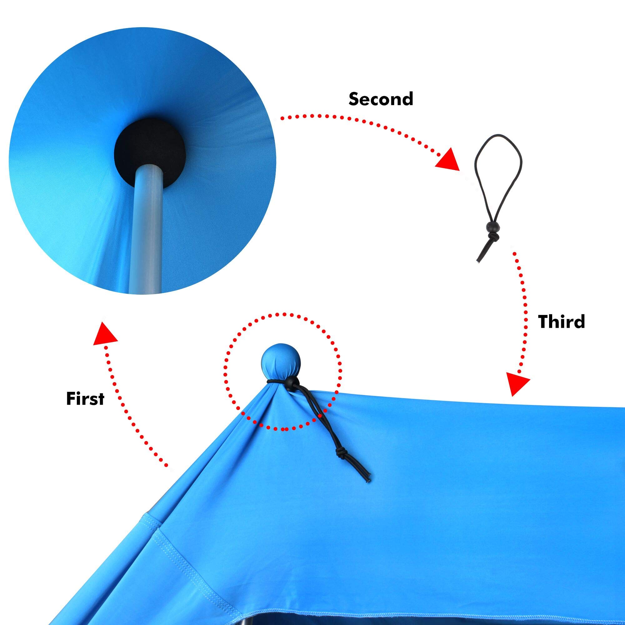 BOTINDO Pop Up Beach Tent Sun Shelter - Family Size Canopy with 2 Stability Poles & Carry Bag for Outdoor Shading - Perfect for Beach Days, Fishing Trips, Backyard Camping and Picnics