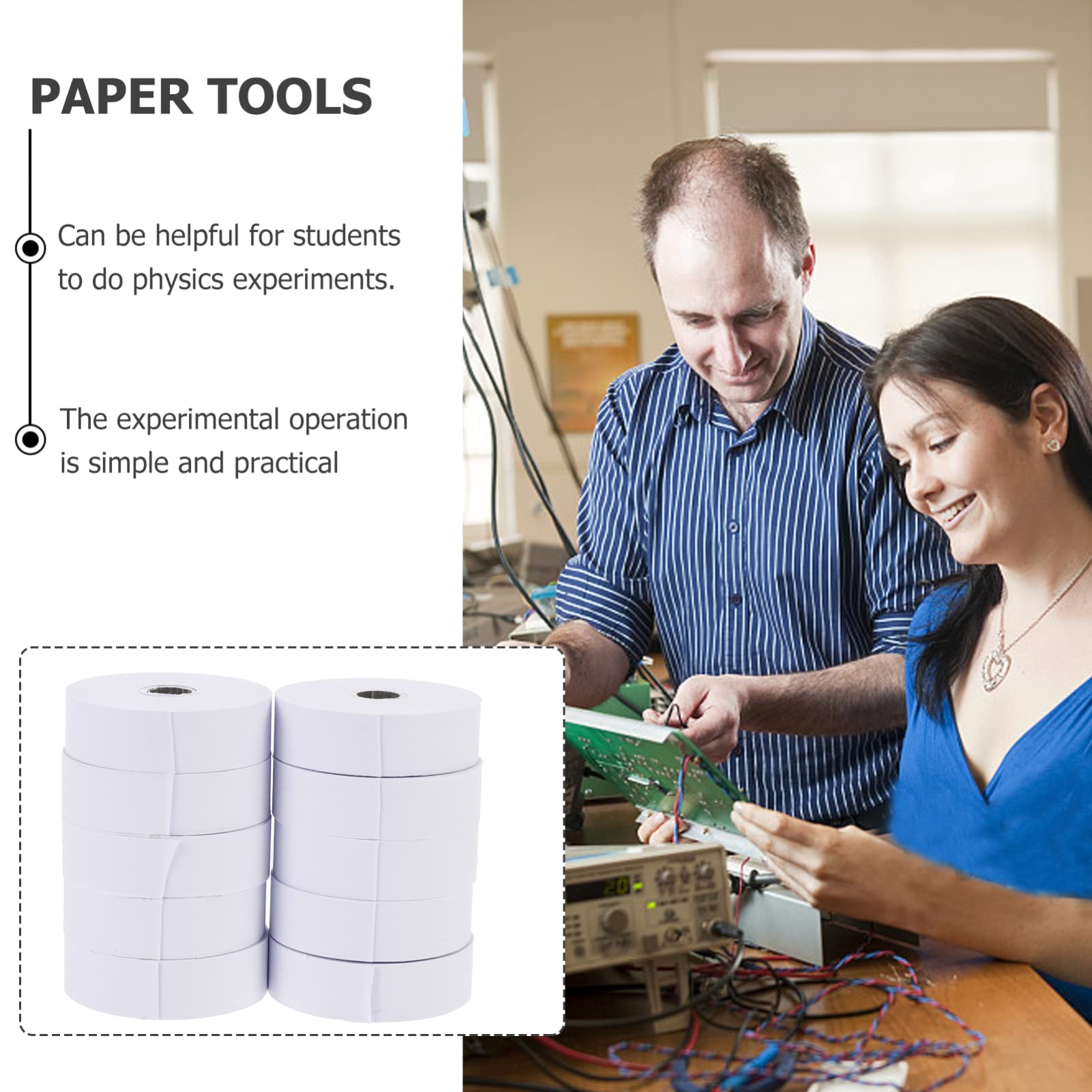 10 Rolls Physics Electrical Experiment Tape - Electric Spark Timer Paper for Physics Teaching & Lab Experiments | Perfect for Classroom Demonstrations & Science Projects