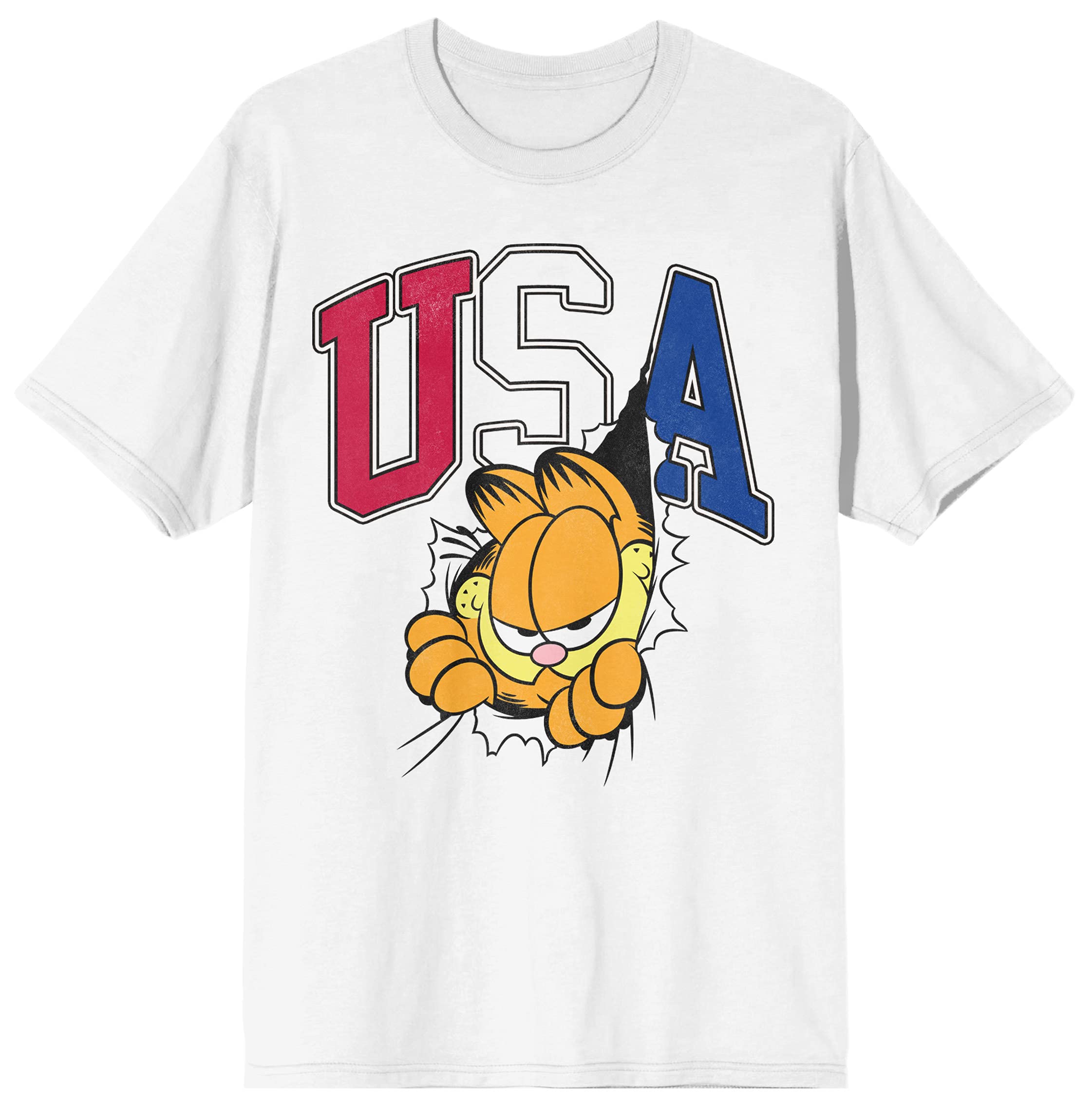 Garfield Classic Cat Cartoon T-Shirt for Men - White Graphic Tee | Funny Vintage Garfield Shirt for Casual Wear, Gifts & Pop Culture Fans