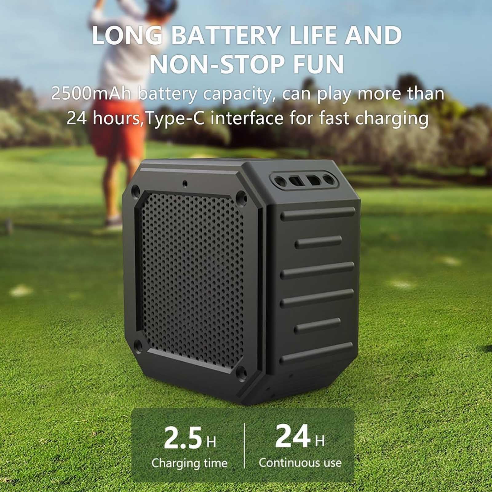 Portable Bluetooth Speaker with Magnetic Base - 15W Loud Sound & Deep Bass, IPX7 Waterproof Wireless Speaker for Golf, Outdoor, Travel | Perfect Golf Cart Accessory & Gift for Men (Sports, Beach, Camping, Parties)