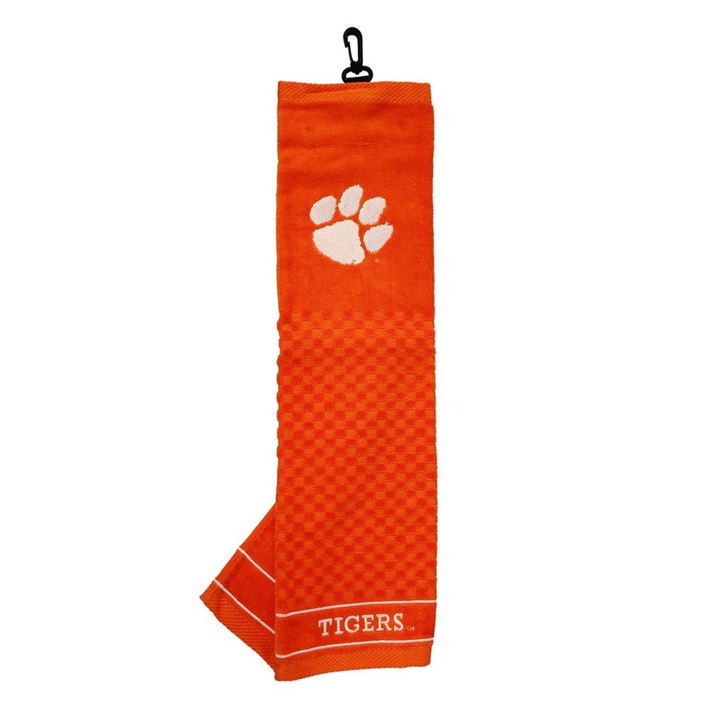 Clemson Tigers Embroidered Golf Towel - Premium Team Golf Accessory for Clemson Fans | Perfect for Golf Courses, Tailgating & Sports Events