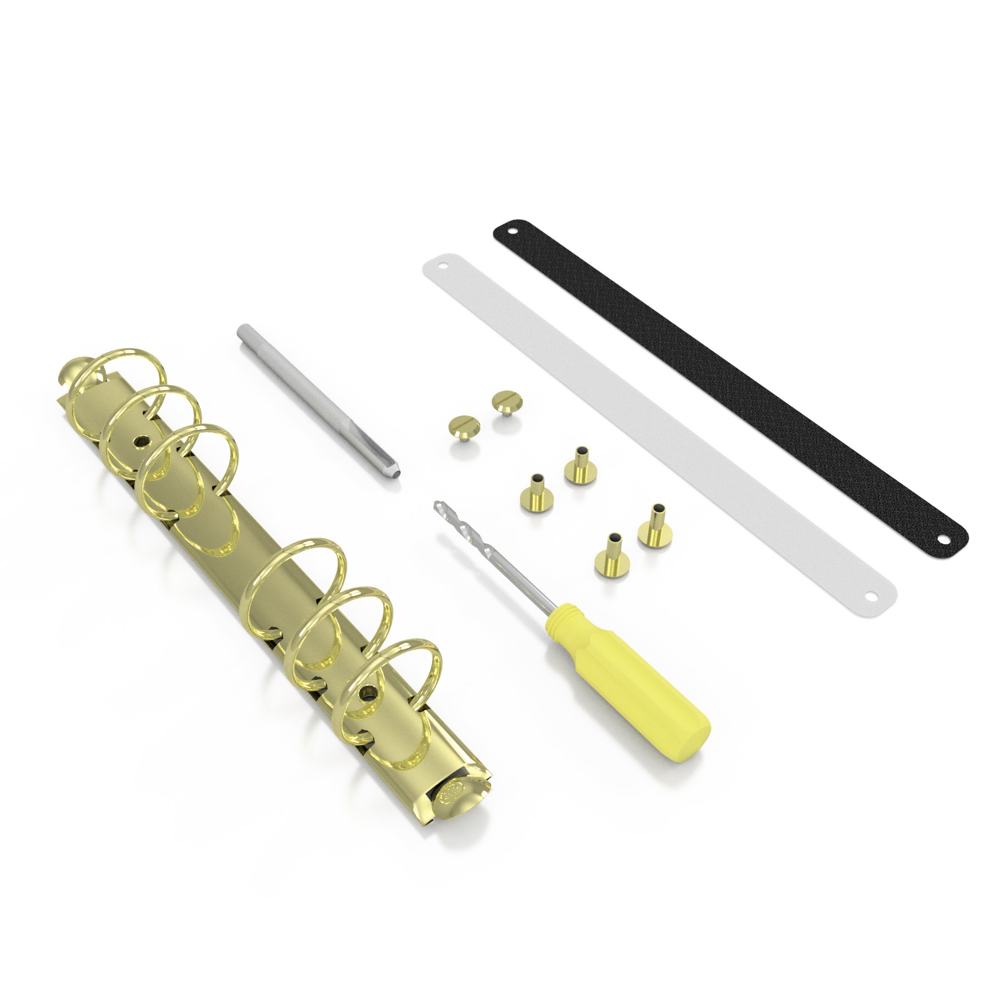 6-Ring Binder Mechanism Replacement Kit - Gold Ring Binder Parts for Personal Organizers & Planners - Perfect for DIY Planner Repair, Office Organization, and School Supplies