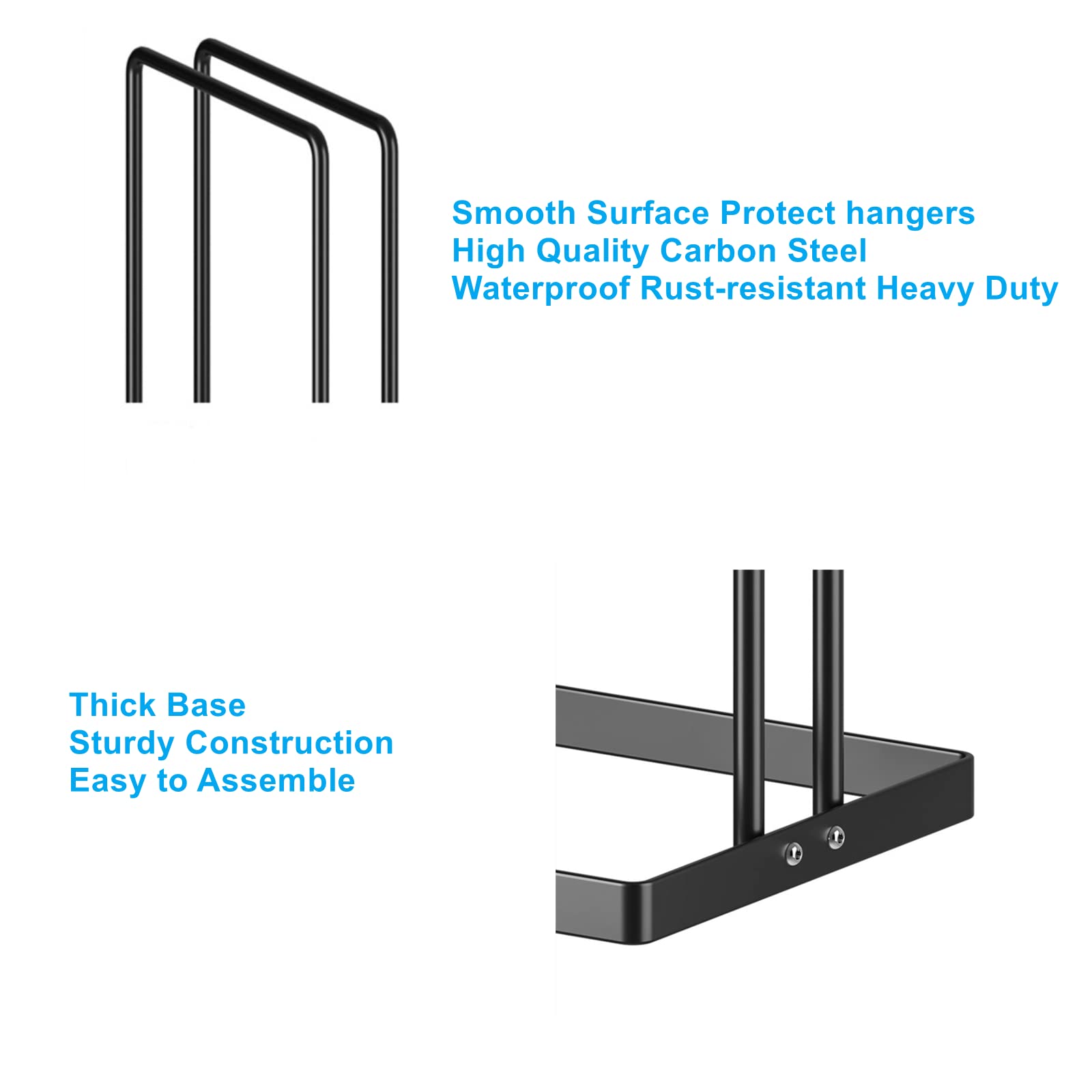 2-Pack Hanger Stacker Organizer - Space-Saving Closet & Laundry Room Storage for Coat, Wire, and Velvet Pants Hangers - Sturdy Hanger Rack Stand Caddy for Adults & Kids - Perfect for Small Spaces and Closet Organization