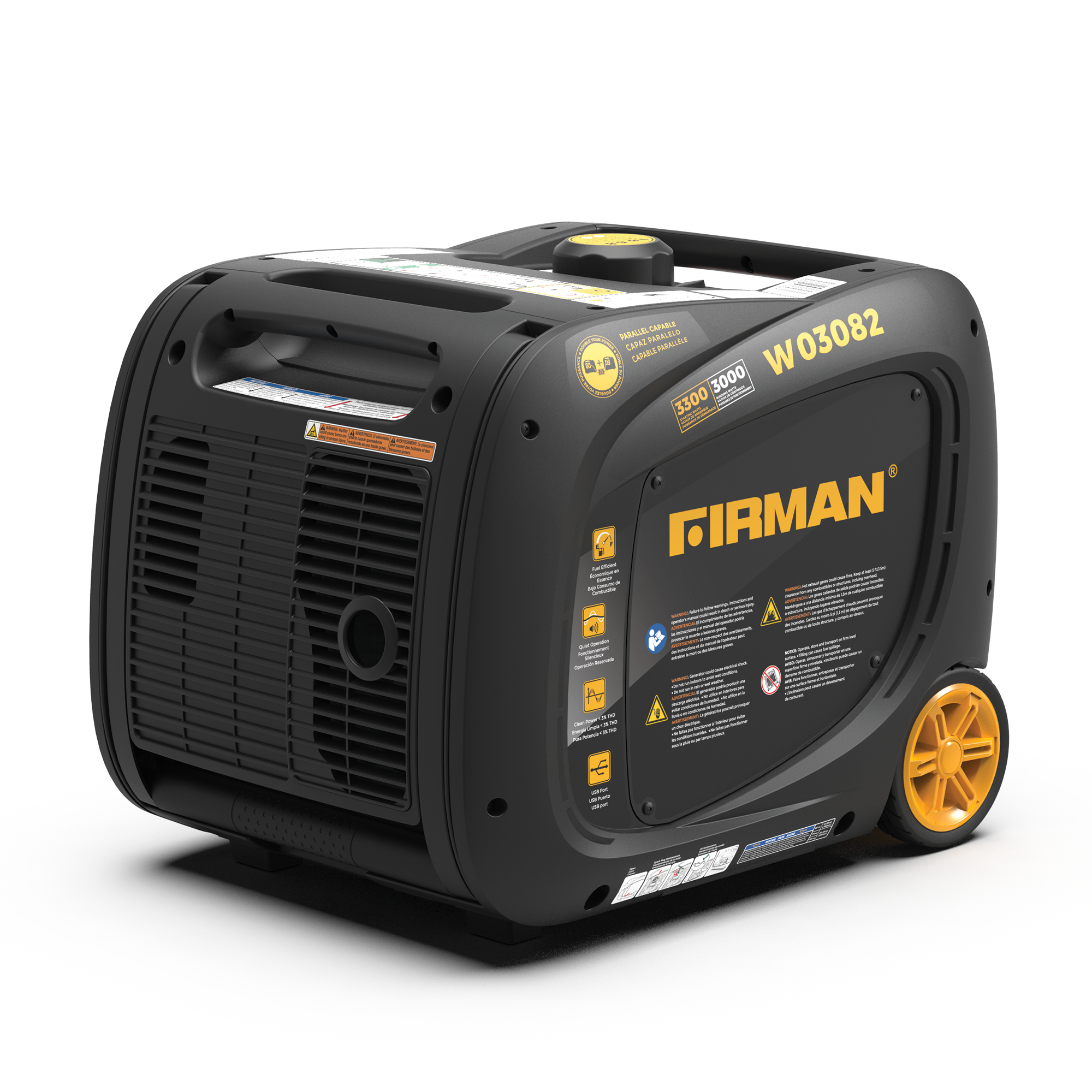 3300W Portable Inverter Generator with Electric Start - Quiet, Reliable Power for Camping, RV Trips & Emergency Backup