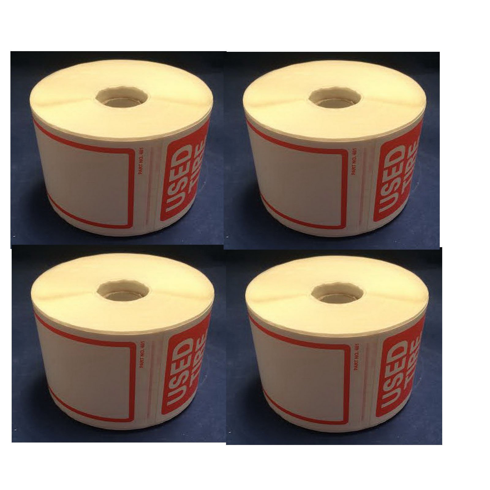 1000 Used Tire Labels - 4 Rolls of 250 Stickers Each (6