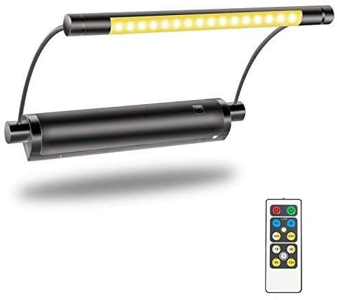 HONWELL Wireless Battery-Powered LED Picture Light with Remote Control - Adjustable Rotatable Light Heads, Timer & Dimmer - Perfect for Artwork, Paintings, Frames, Dartboards & Home Decor (Black) - Ideal for Galleries, Living Rooms & Bedrooms