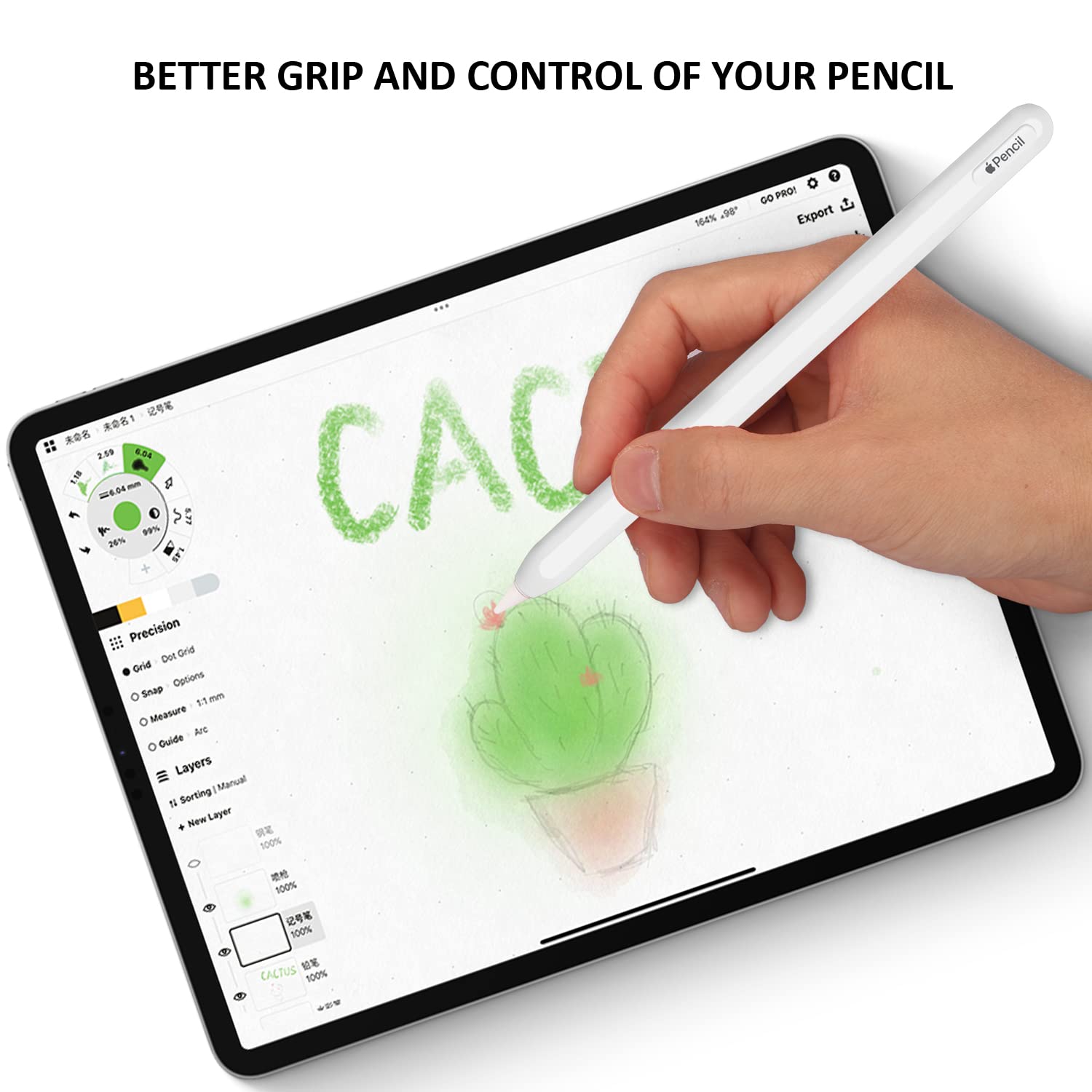 Slim Soft Silicone Pencil Case for Apple Pencil Pro & 2nd Gen - Non-Slip Grip Holder with Half Transparent Design - Perfect for iPad, Drawing, Note-Taking & Travel Organization