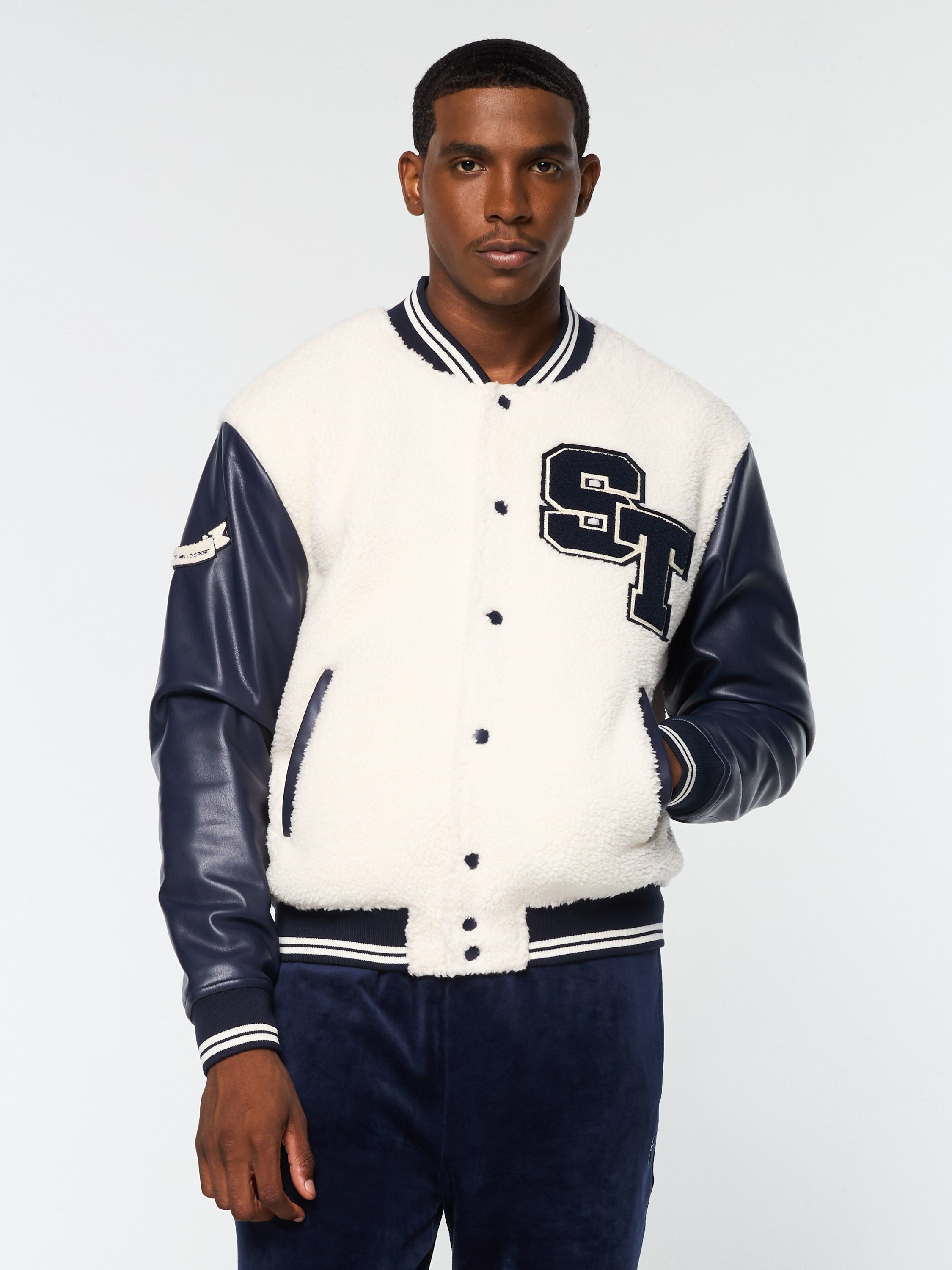 Toppa Varsity Bomber Jacket - Stylish Men's Baseball Jacket with Gardenia Floral Design | Perfect for Casual Wear, Street Fashion & Autumn Outerwear