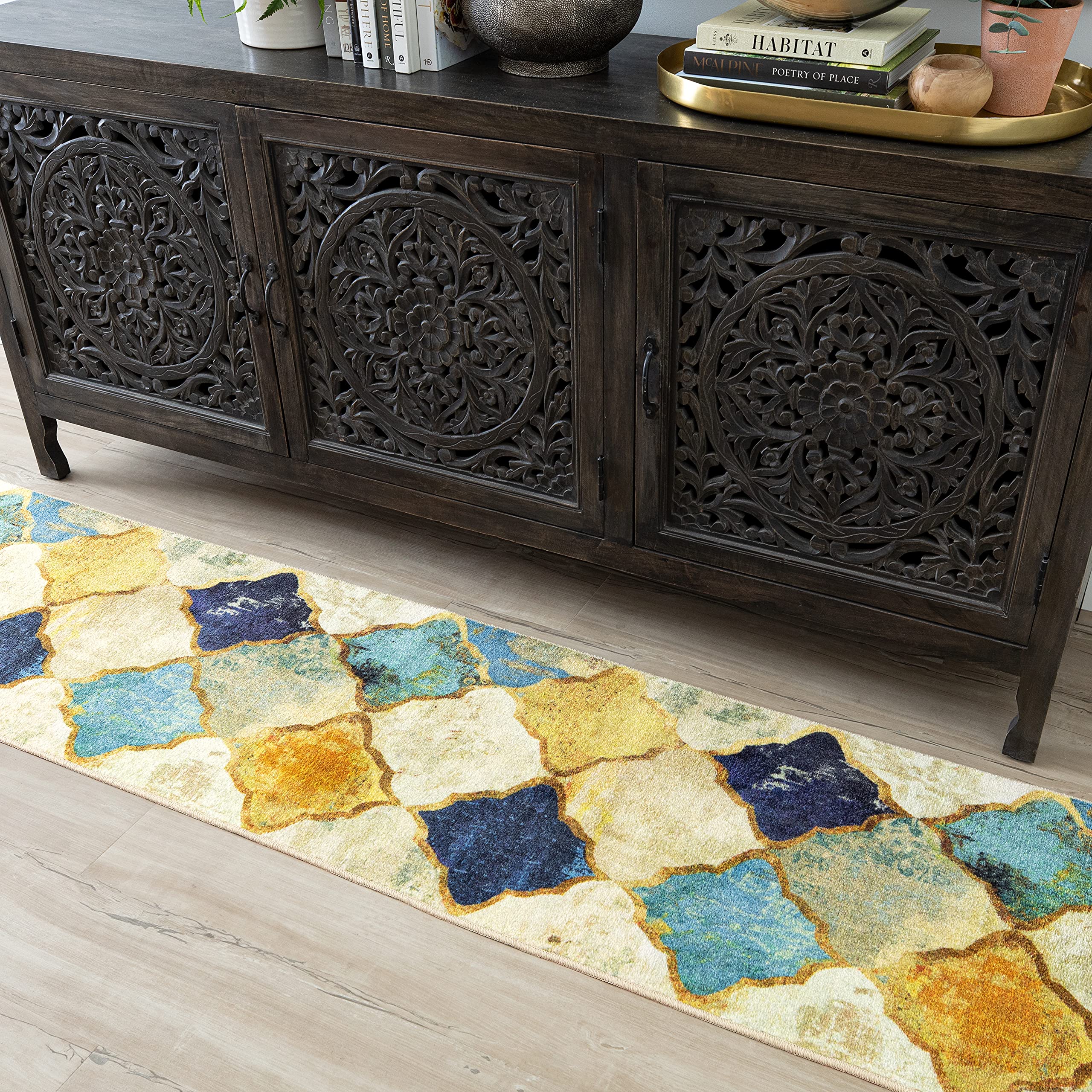Mohawk Home Hamilton Gold Geometric Runner Rug 2'6