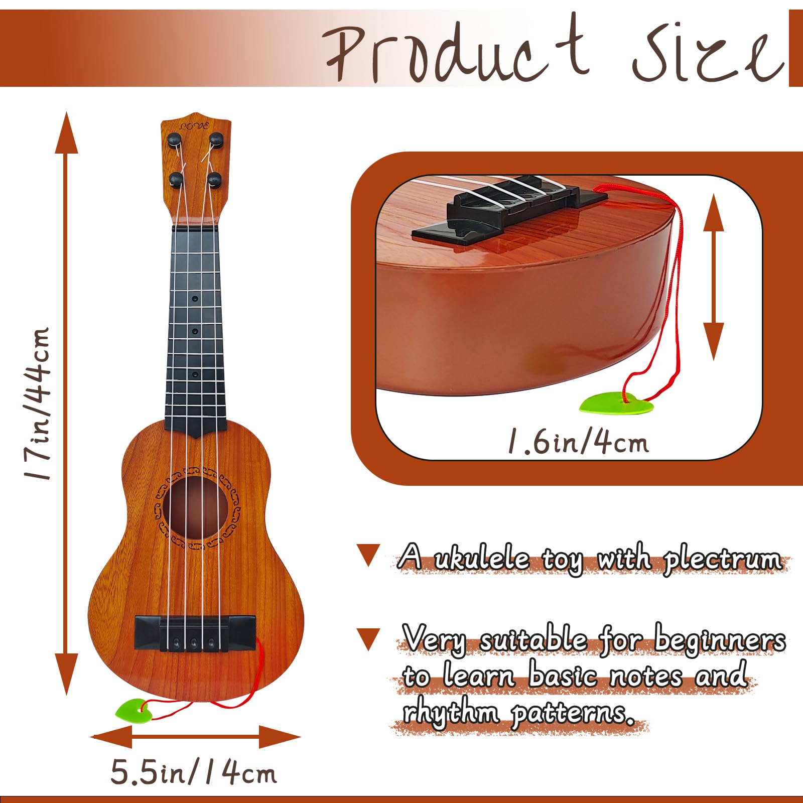 **17 Inch Kids Ukulele Guitar Toy - 4 String Classical Musical Instrument for Toddlers & Preschoolers | Educational Learning Toy for Music Lovers, Birthday Gifts & Early Childhood Development**