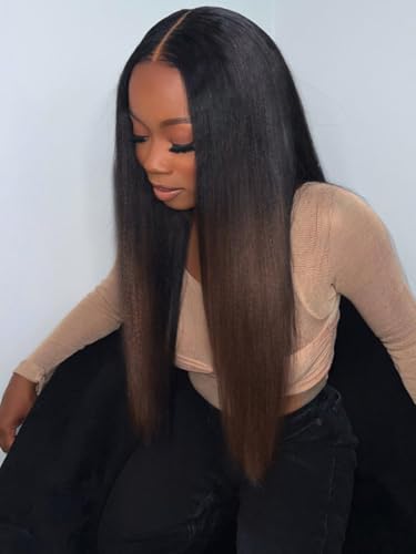 T128 Chestnut Brown｜Yaki Straight｜V part Wig
