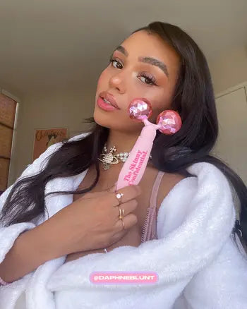 Pink Facial Massager Roller Ball - Skin Care Tool for Anti-Aging & Wrinkle Reduction - Perfect for Home Spa & Relaxation Therapy