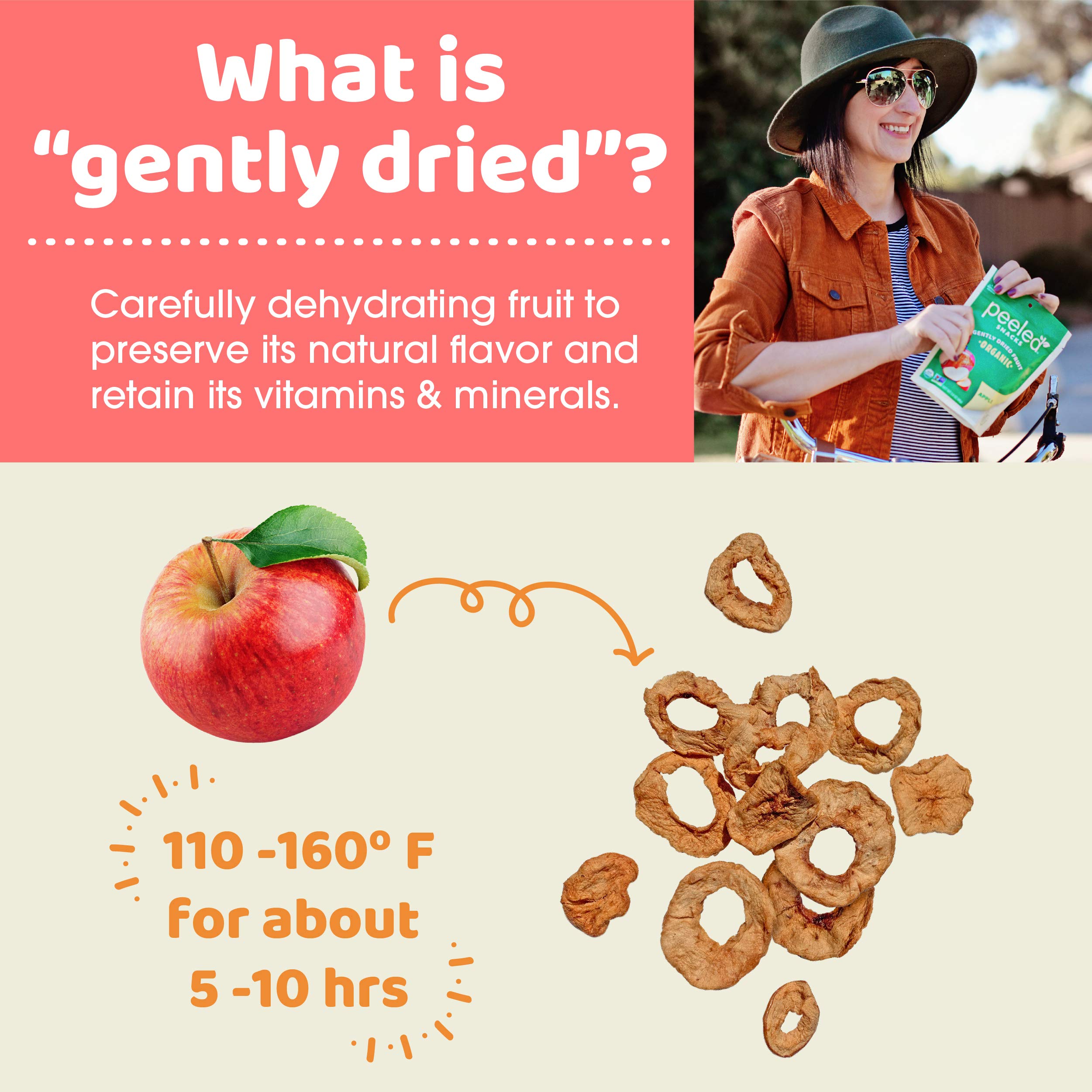 Organic Dried Apple Slices, 2.8 oz (Pack of 12) | Vegan, Gluten-Free Healthy Snacks for Kids & Adults | Perfect for Lunch Boxes, Hiking, Office & On-the-Go Snacking