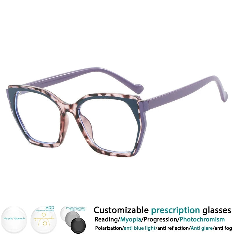 CCspace Women's Full Rim Square TR90 Titanium Eyeglasses Frame 302181 - Lightweight & Durable for Work, Reading & Fashion