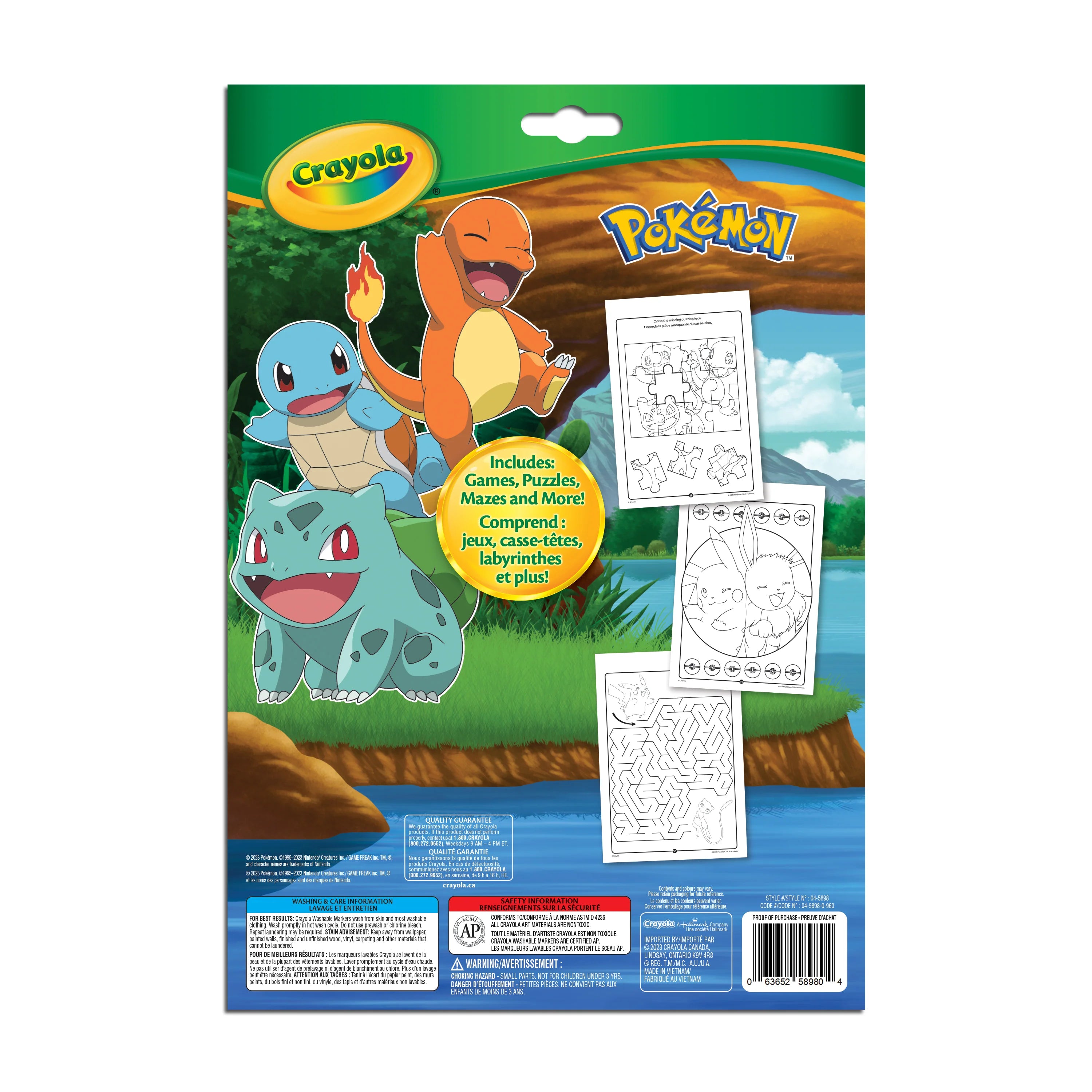 Crayola Pokemon Coloring & Activity Book for Kids - Fun Learning & Creative Play at Home, School & Travel