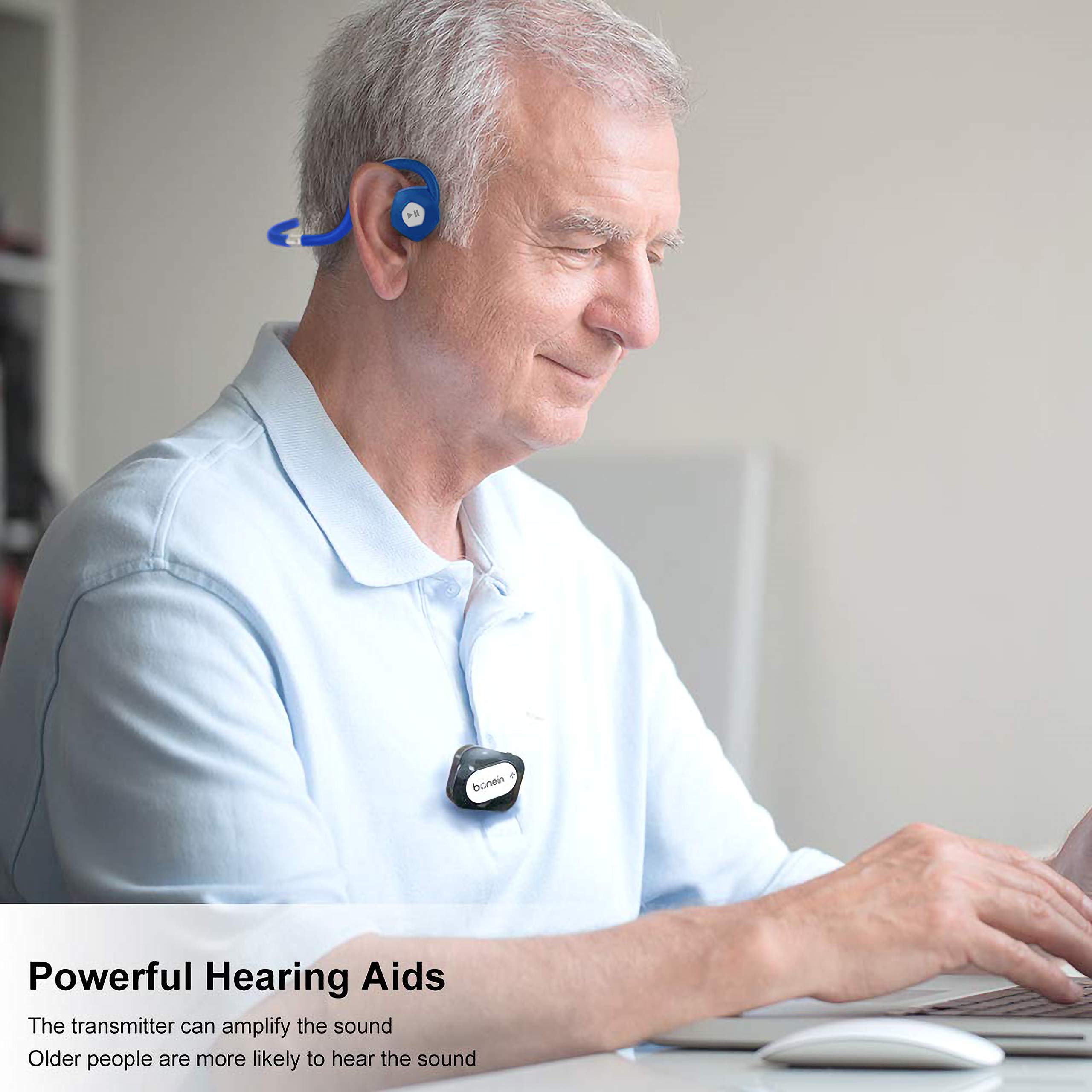Wireless TV Headphones for Seniors - 2.4G Hearing Amplifier Headset with Transmitter for Watching TV & Clear Communication (Black) - Perfect for Elderly with Hearing Loss Enjoying Movies, News & Family Chats