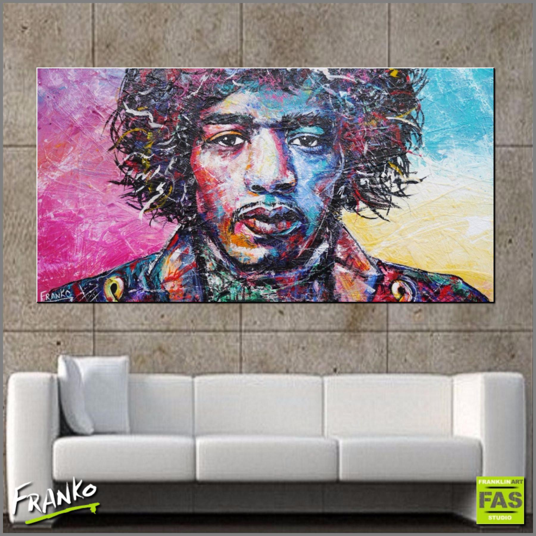 Vintage Jimi Hendrix Abstract Realism Art Print - Wall Decor for Music Lovers & Rock Fans - Perfect for Living Rooms, Bedrooms & Music Studios