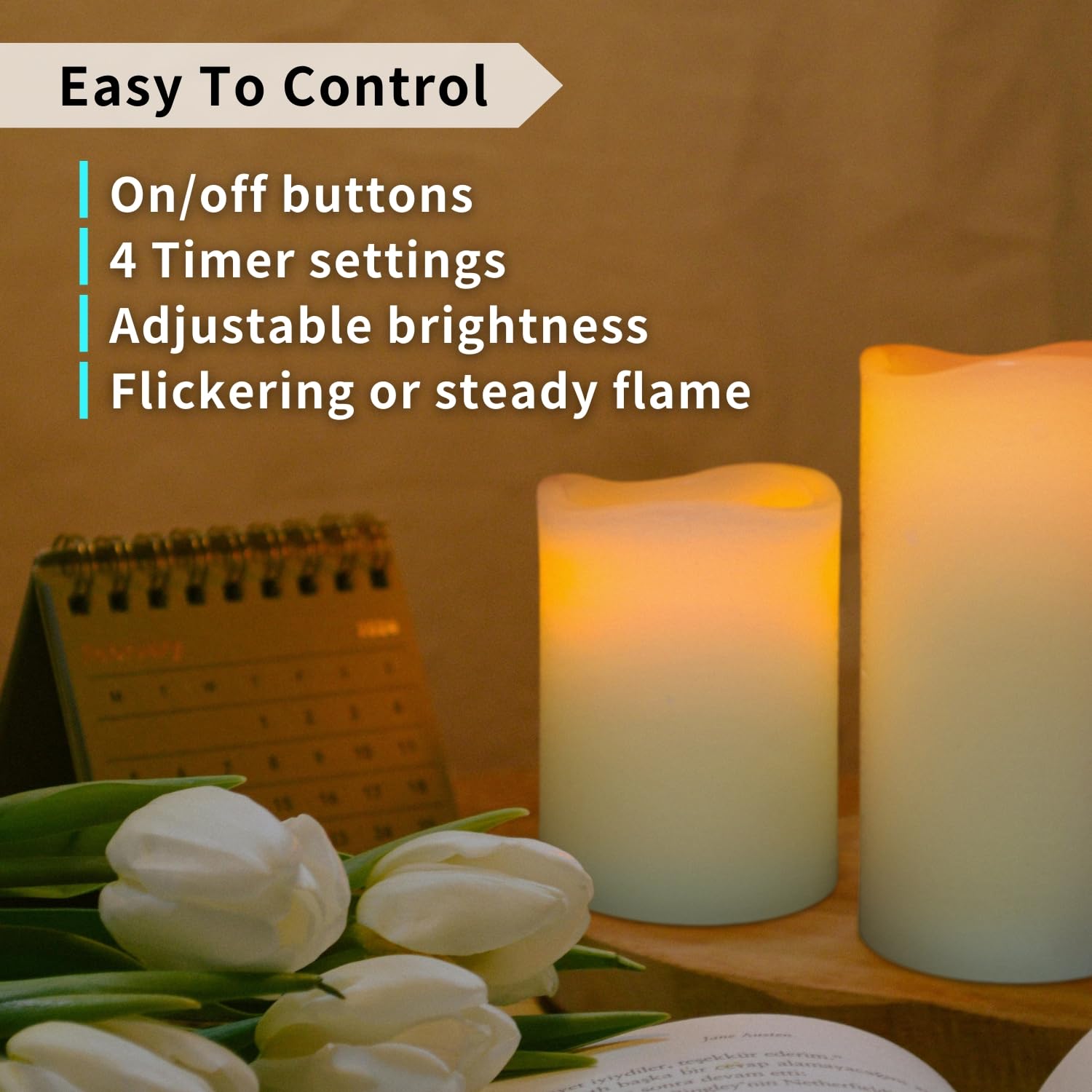 FURORA Flameless LED Candles Set of 8 - 4 Ivory Pillar Candles & 4 Votive Candles with Realistic Flickering Flame, Remote Control & Timer, Battery Included - Perfect for Home Decor, Wedding Centerpieces, Romantic Dinner Ambiance, and Holiday Lighting
