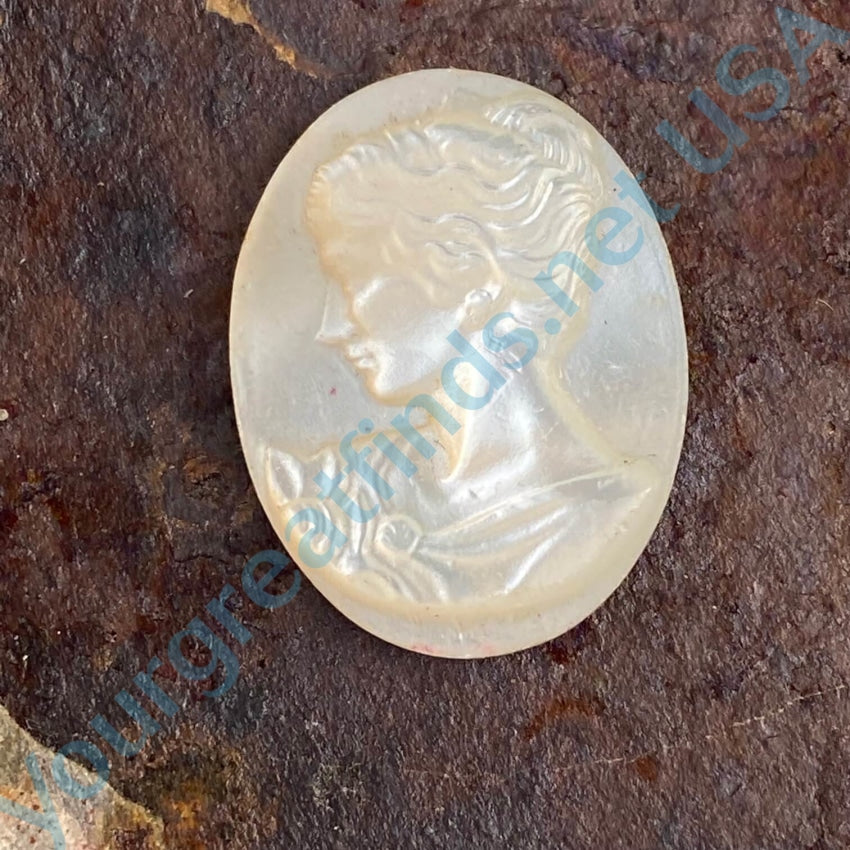 Vintage Hand-Carved Mother of Pearl Cameo Pendant - Unset Jewelry Making Supply for Necklace, Brooch & DIY Craft Projects
