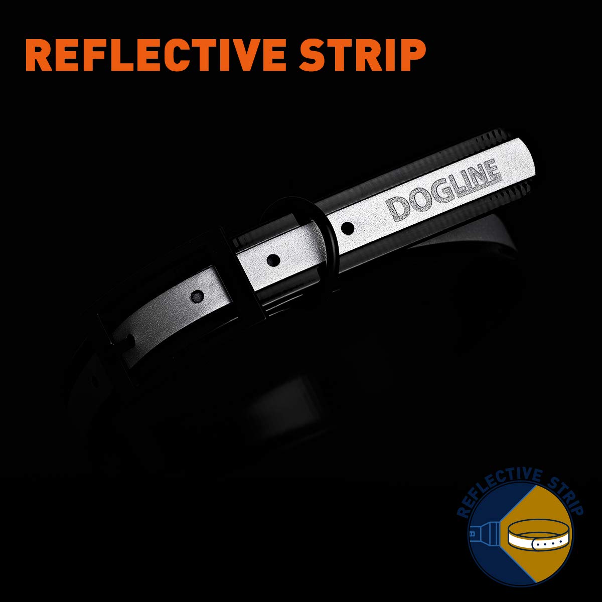 Premium Reflective Waterproof Dog Collar - Biothane Coated Nylon Webbing with Black Hardware - Odor-Proof & Easy Clean - Small/Medium/Large Sizes (1