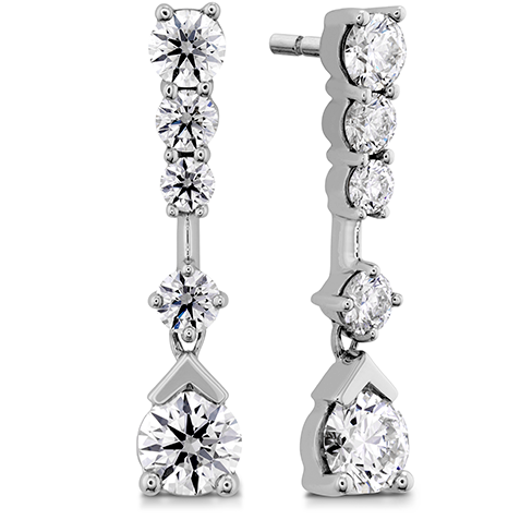 Hearts On Fire Aerial Elegance Line Diamond Earrings - 14K White Gold Stud Earrings for Women, Ideal for Weddings, Anniversaries & Special Occasions