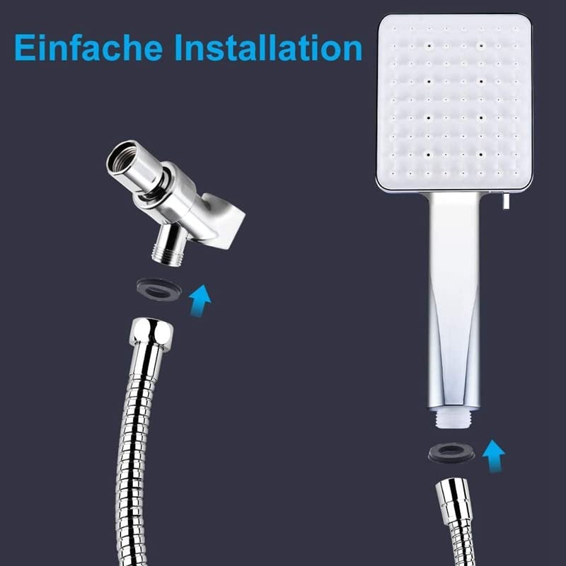 High Pressure Shower Head with 1.5M Stainless Steel Hose - 6 Spray Modes, Water Saving Handheld Shower (Plum Color) for Bathroom, Spa & RV Use