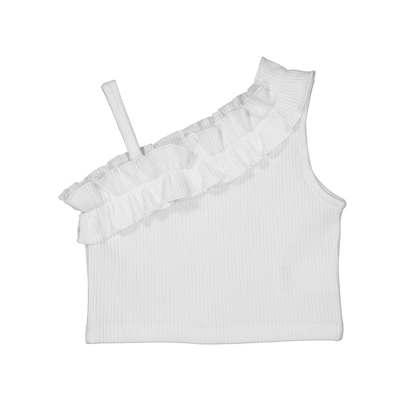 Mayoral Women's White Off The Shoulder Tank Top - Summer Beachwear & Casual Outfit Essential