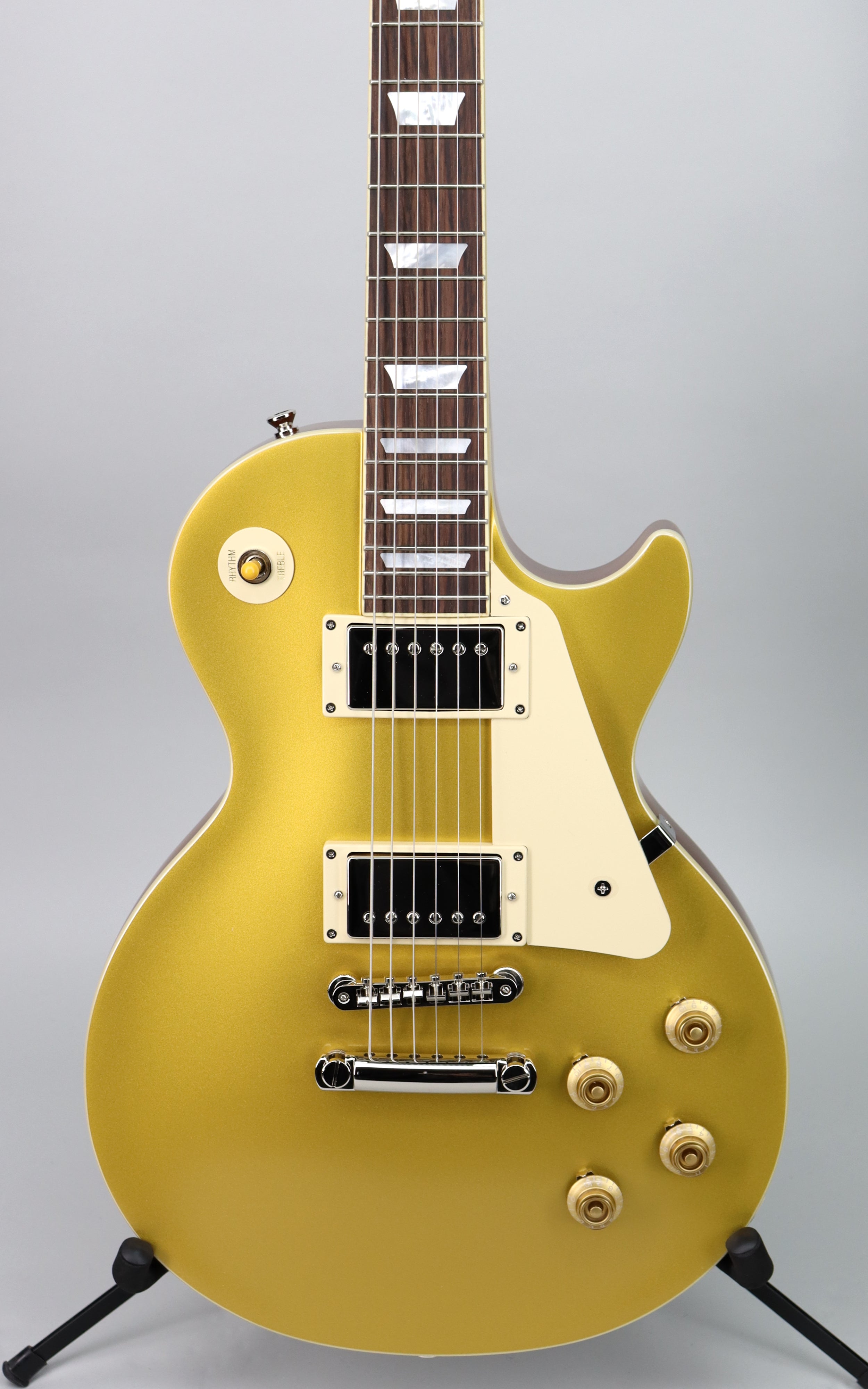 Epiphone Inspired by Gibson Custom '57 Les Paul Standard Goldtop Double Gold Electric Guitar - Vintage Reissue with Authentic Tone - Perfect for Rock, Blues & Stage Performances
