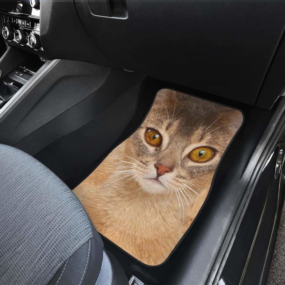 Funny Abyssinian Cat Car Floor Mats for Pet Lovers - Non-Slip Auto Accessories for Sedans, SUVs & Trucks - Perfect Gift for Cat Owners & Car Enthusiasts