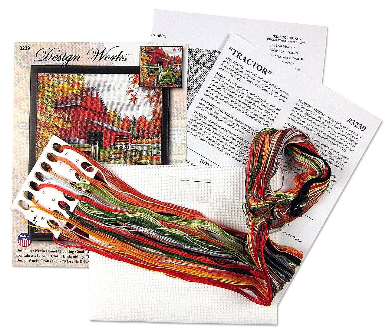 Design Works Crafts Tractor Counted Cross Stitch Kit - DIY Embroidery Kit for Adults & Beginners - Perfect for Home Decor, Gifts & Relaxation