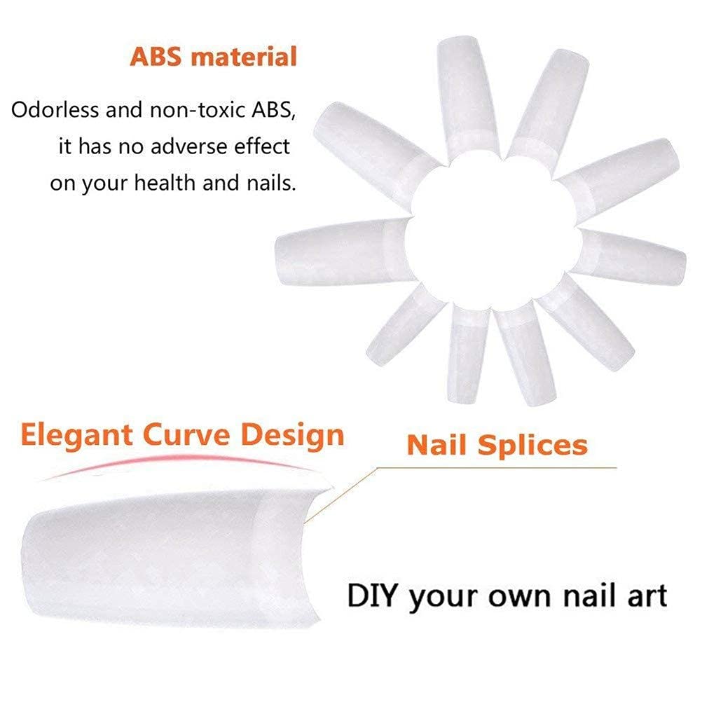 100Pcs Acrylic Fake Nails Set with 3gm Nail Glue - High Quality Artificial Nails for Salon, Home Manicure & Party Nail Art | Easy to Apply & Durable