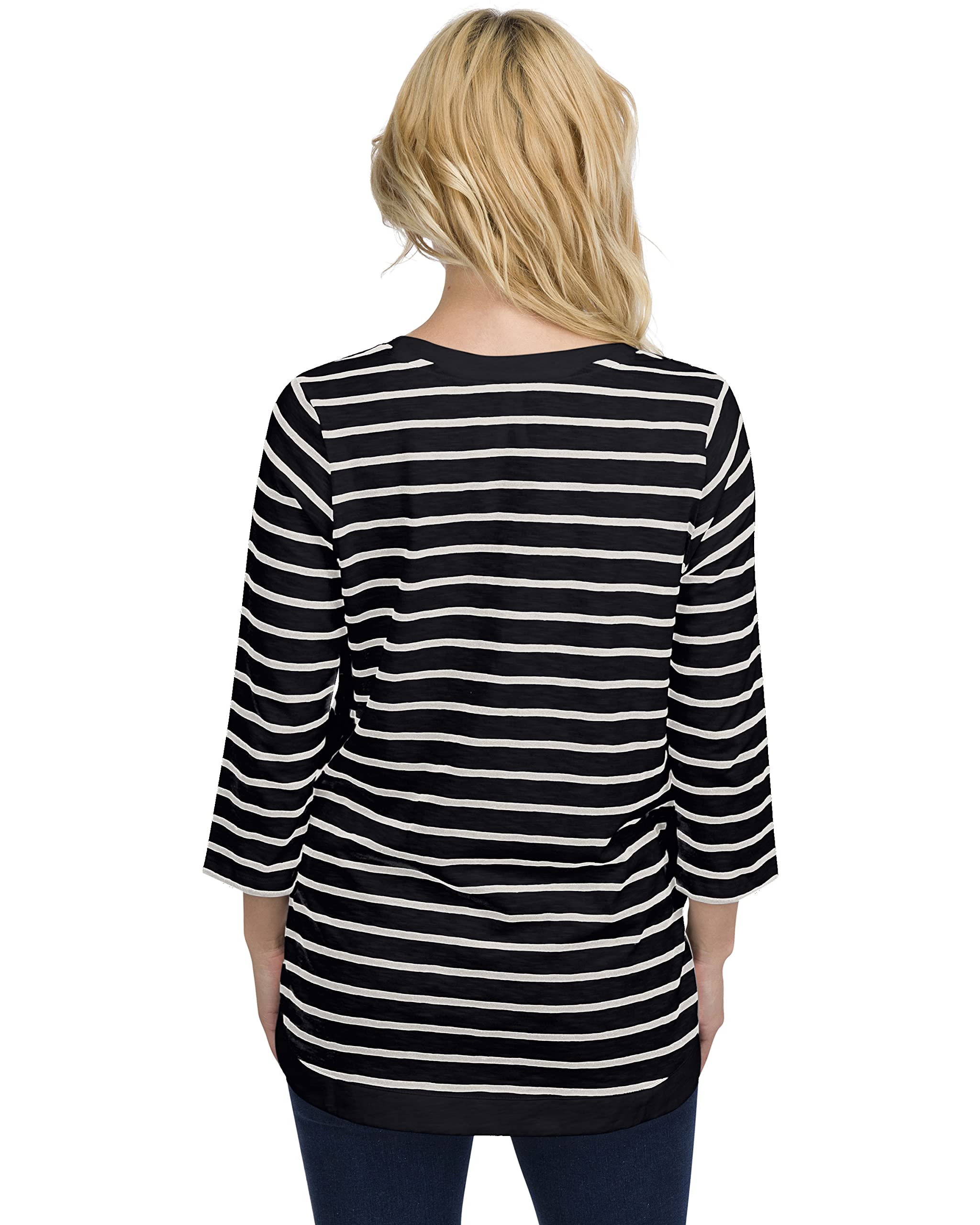 Striped Side-Button Maternity Nursing Top - Lightweight Long Sleeve Shirt for Pregnancy & Breastfeeding - Office Work Blouse for Professional Moms | Perfect for Business Attire & Nursing Comfort