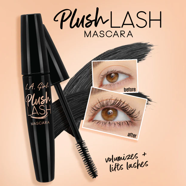 L.A. GIRL PLUSH LASH MASCARA - Volumizing & Lengthening Mascara in Velvety Black for Dramatic Lashes | Perfect for Day to Night Makeup Looks