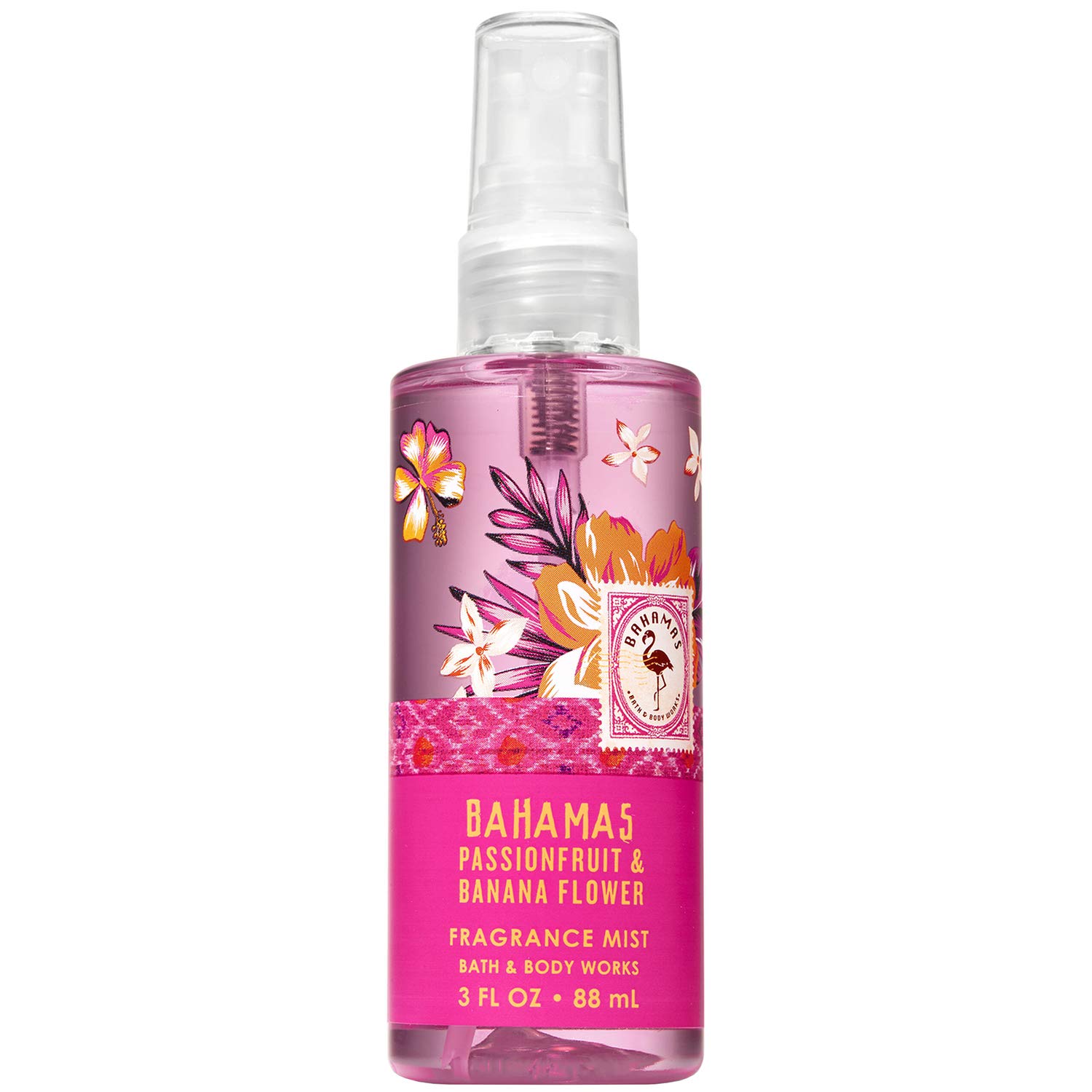 Pink Passionfruit & Banana Flower Travel Size Body Mist by Bath & Body Works - 3 fl oz Tropical Scent for Women, Perfect for Vacation, Gym Bag & Everyday Freshness
