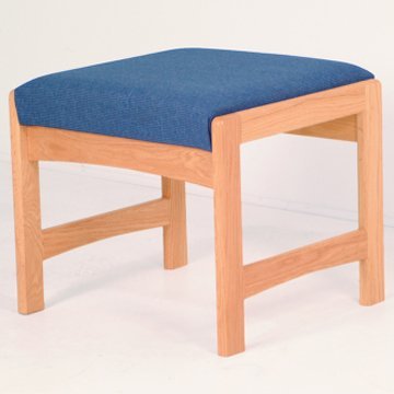 DMD Lobby Seating - Single Bench for Guests & Patients - Light Oak Wood with Leaf Green Fabric - Perfect for Hospital, Office & Waiting Room - Comfortable Seating Solution for Reception Areas, Clinics & Public Spaces