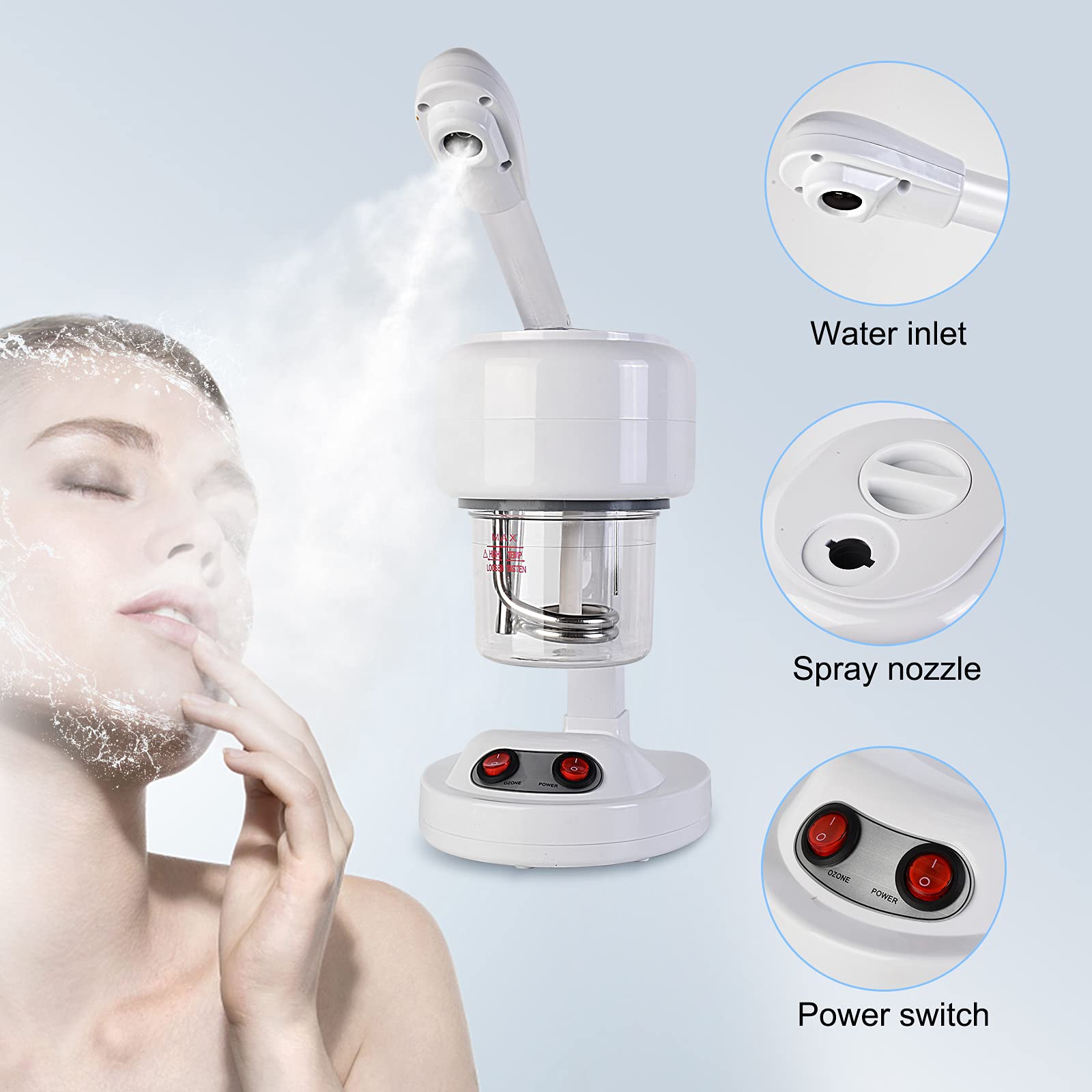 Professional Mini Facial Steamer for Salon & Spa - Ozone Deep Cleansing Facial Vaporizer with Sauna Function | Perfect for At-Home Skincare, Facial Treatments & Relaxation Therapy