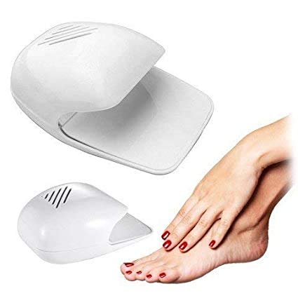 Anugrah Mart Portable Nail Dryer Machine Kit - Battery Operated UV LED Nail Polish Dryer with Cooling Fan for Gel Polish, Acrylic Nails & Nail Art Stamping | Perfect for Home Salon, Travel & Professional Nail Care (White)