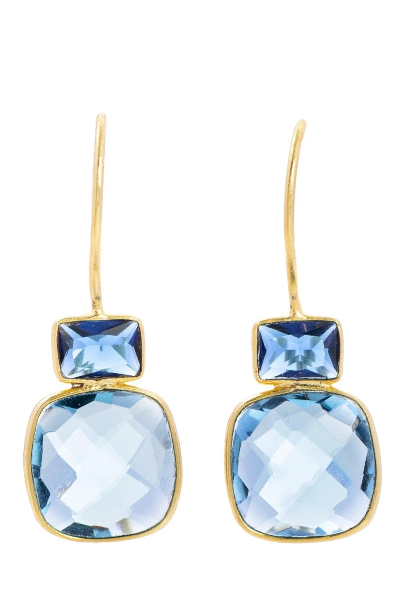 Elegant Cushion Drop Gemstone Earrings for Women | Dainty Boho Chic Jewelry | Perfect for Parties, Weddings & Everyday Wear