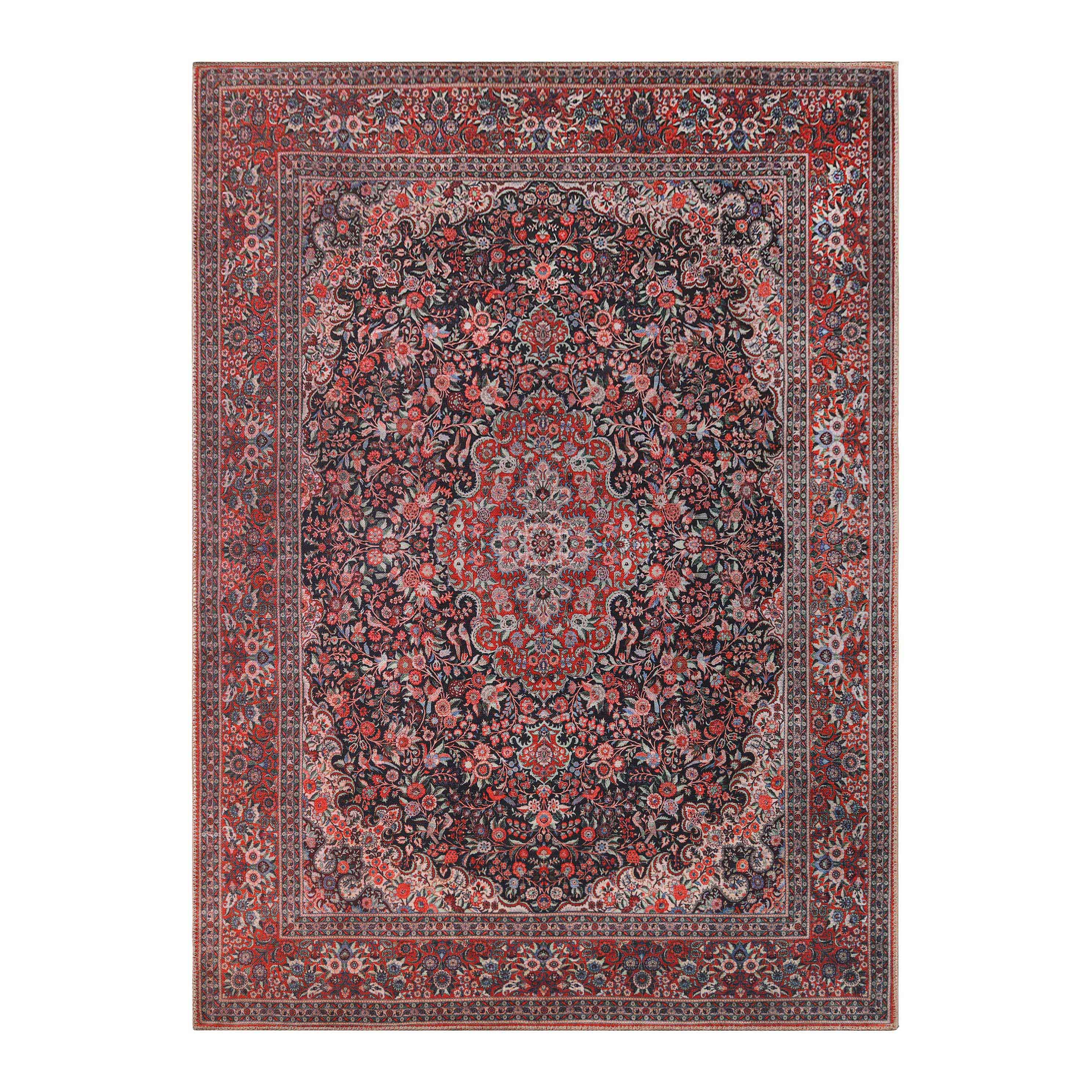 Fiorella Floral Medallion Indoor Area Rug - Non-Slip Living Room Runner Carpet for Bedroom, Hallway & Entryway Decor