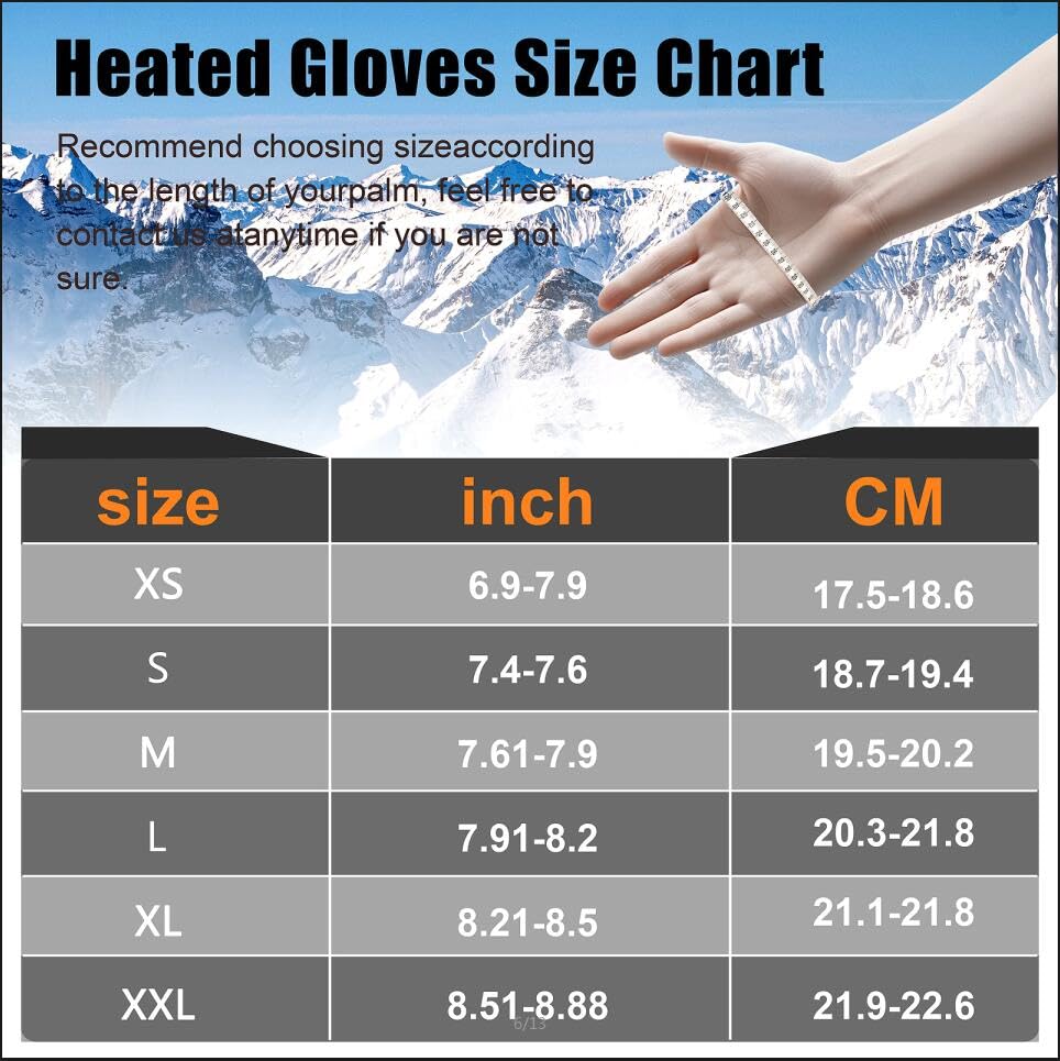Rechargeable 7.4V 3000mAh Heated Photography Gloves for Men & Women - Warm Electric Gloves for DJI Air 2S Drones, Motorcycle Riding, Skiing & Hunting | Perfect for Outdoor Winter Activities & Cold Weather Photography