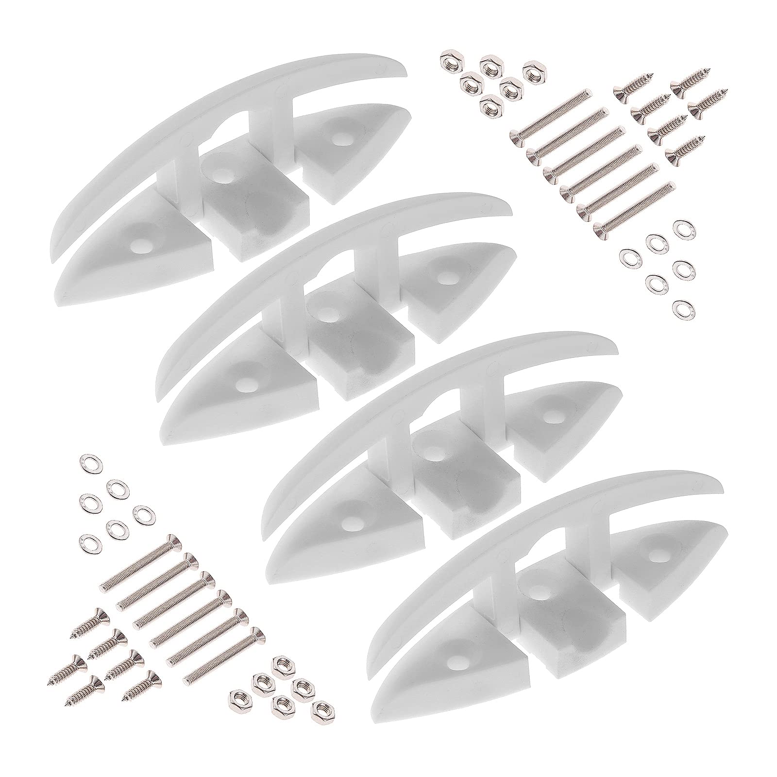 Yetaha 4 Pack Folding Boat Cleat - Heavy Duty Flip Up Dock Mooring Cleat with Mounting Screws for Marine Deck Rope (5.12 Inch) - Perfect for Boats, Kayaks, and Dock Accessories | Ideal for Securing Vessels, Kayak Storage & Marine Rope Management