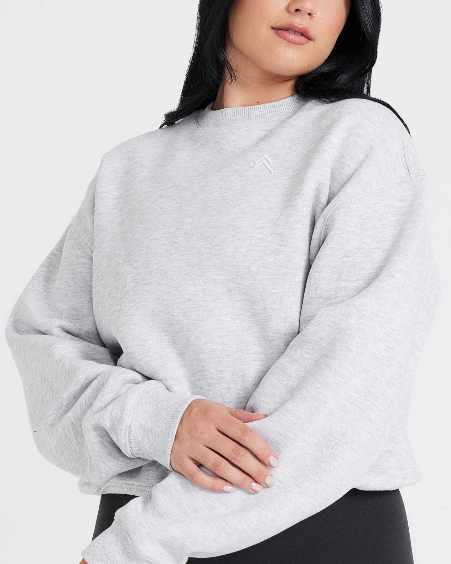 Comfortable All Day Oversized Sweatshirt for Women & Men - Light Grey Marl | Cozy Lounge Wear, Casual Street Style, Perfect for Home & Outings