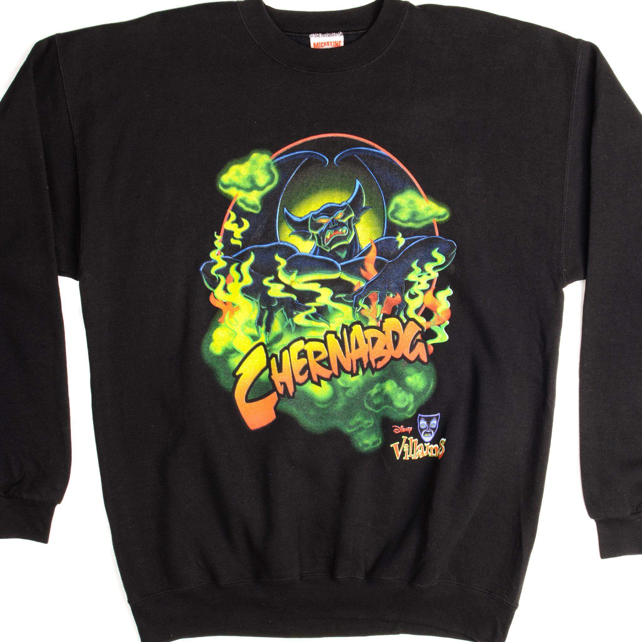 Vintage Disney Villains Chernabog Sweatshirt - Size XL - 100% Cotton - Made in USA - Perfect for Halloween Costumes & Disney Theme Park Outfits