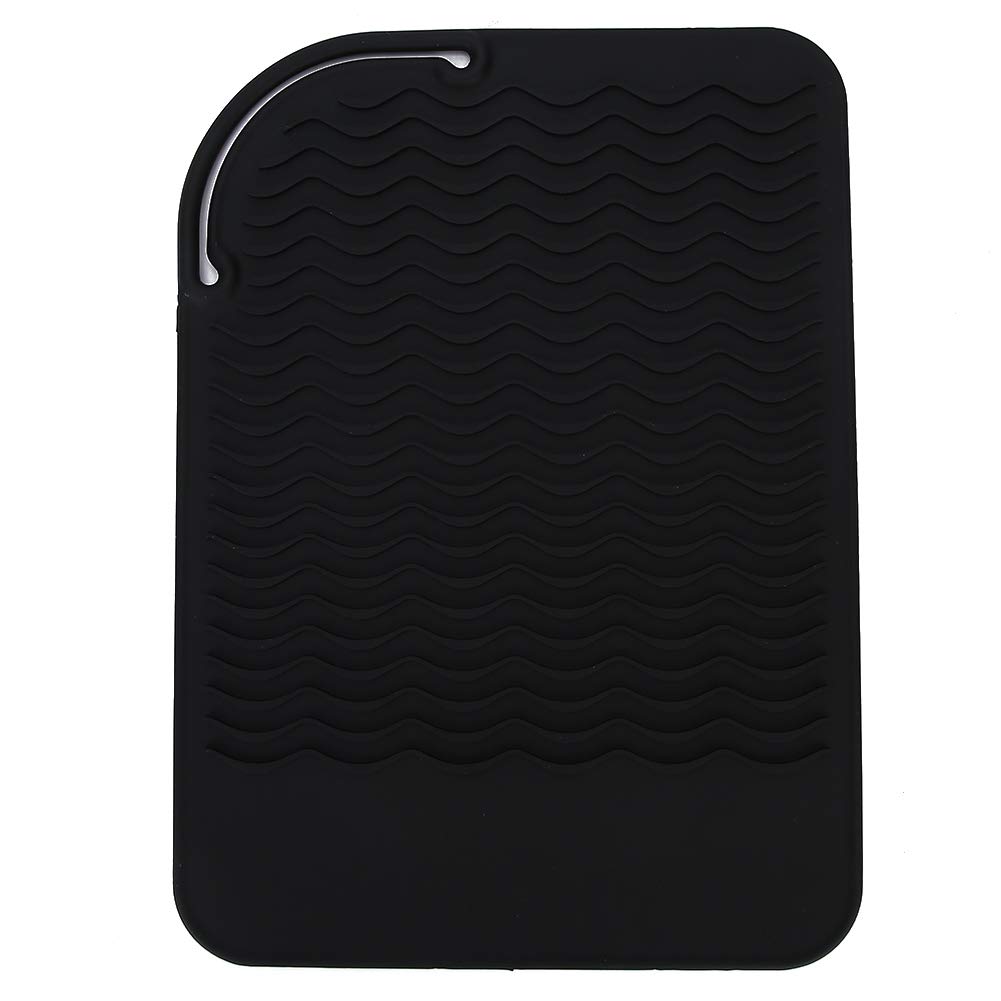 Heat Resistant Hair Straightener Cover - Professional Buckle Ring Pad for Hair Styling & Wavering - Salon & Home Use - Black - Perfect for Travel, Storage & Salon Organization
