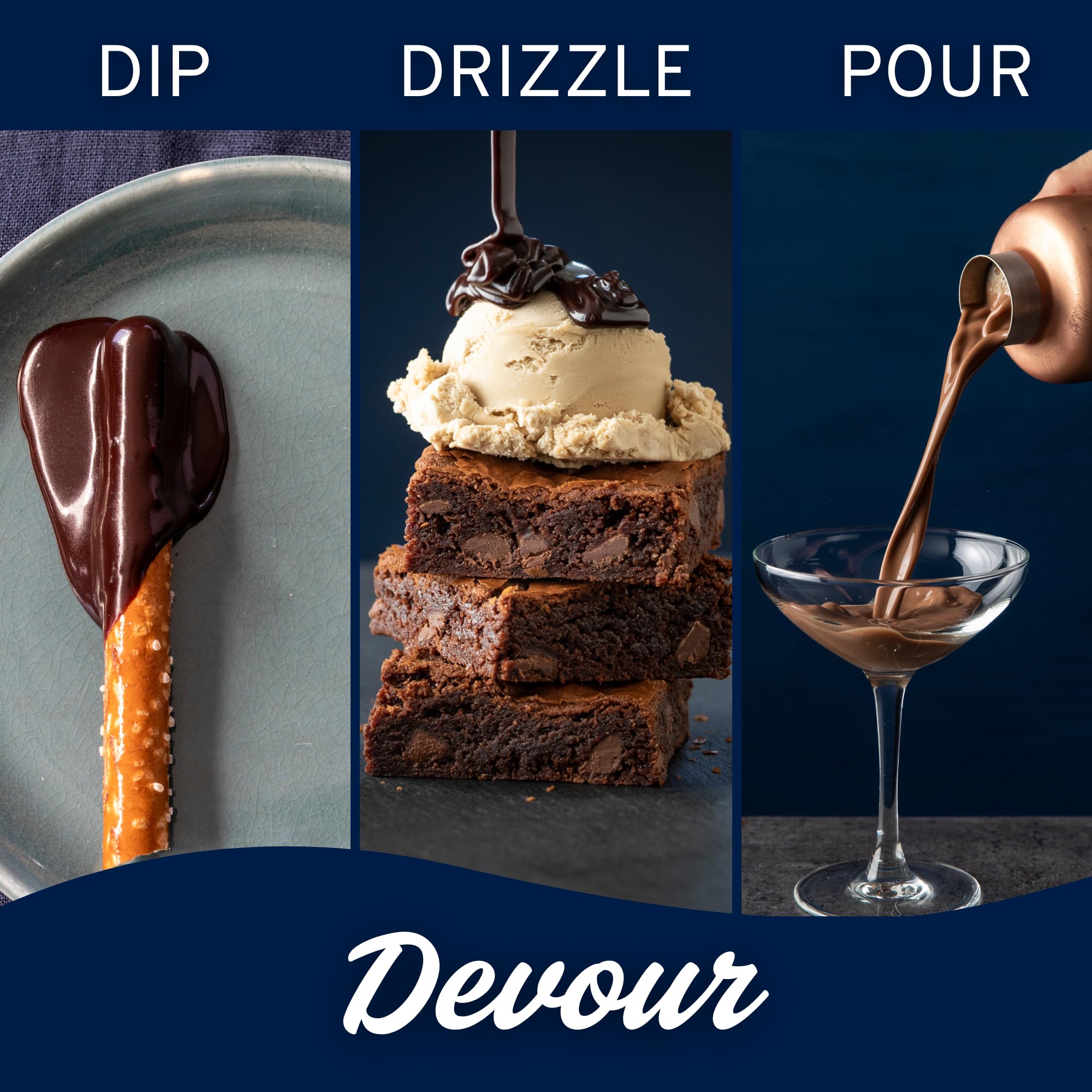 Sunday Night Founder’s Reserve Premium Chocolate Sauce - Rich Sweet Brownie Flavor with Vanilla & Caramel, Homemade Hot Fudge Topping, No Artificial Preservatives, 9 oz - Perfect for Ice Cream, Desserts, and Baking
