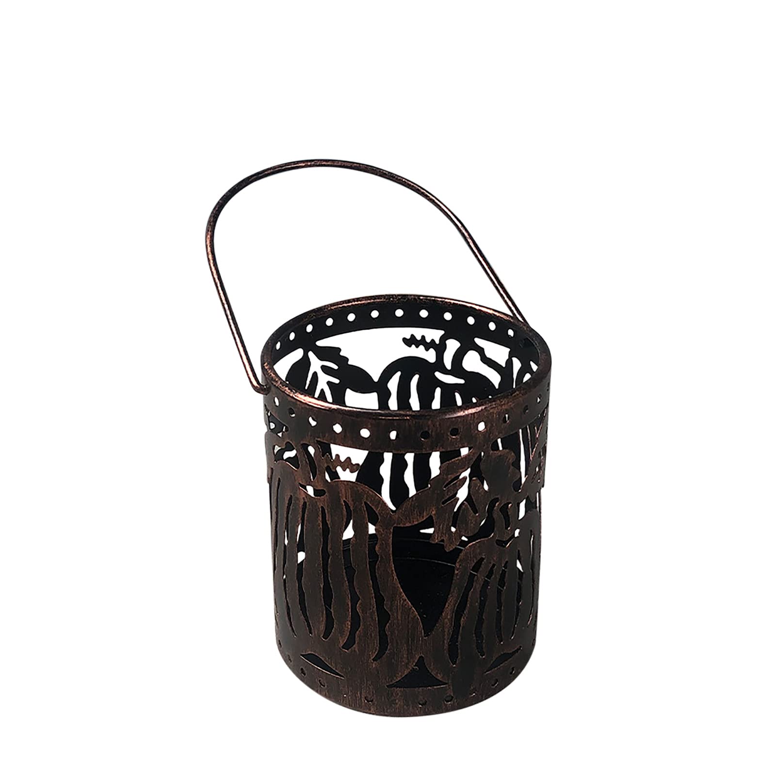 Halloween Wrought Iron Candle Holder & Candy Basket - Multi-Purpose Decor for Halloween Snacks, Goodie Bags, and Party Bucket Decoration | Perfect for Halloween Parties, Home Decor, and Trick-or-Treating