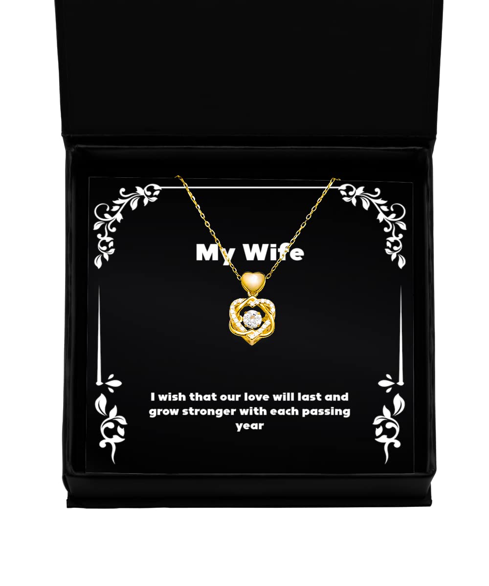 Love Knot Gold Necklace for Wife - Romantic Gift for Anniversary & Valentine's Day