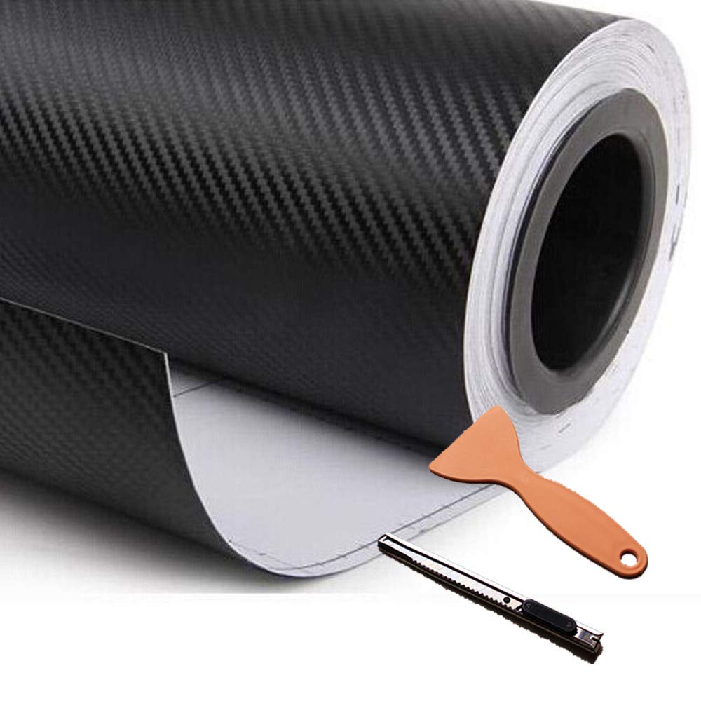 3D Black Carbon Fiber Vinyl Wrap Roll - 90